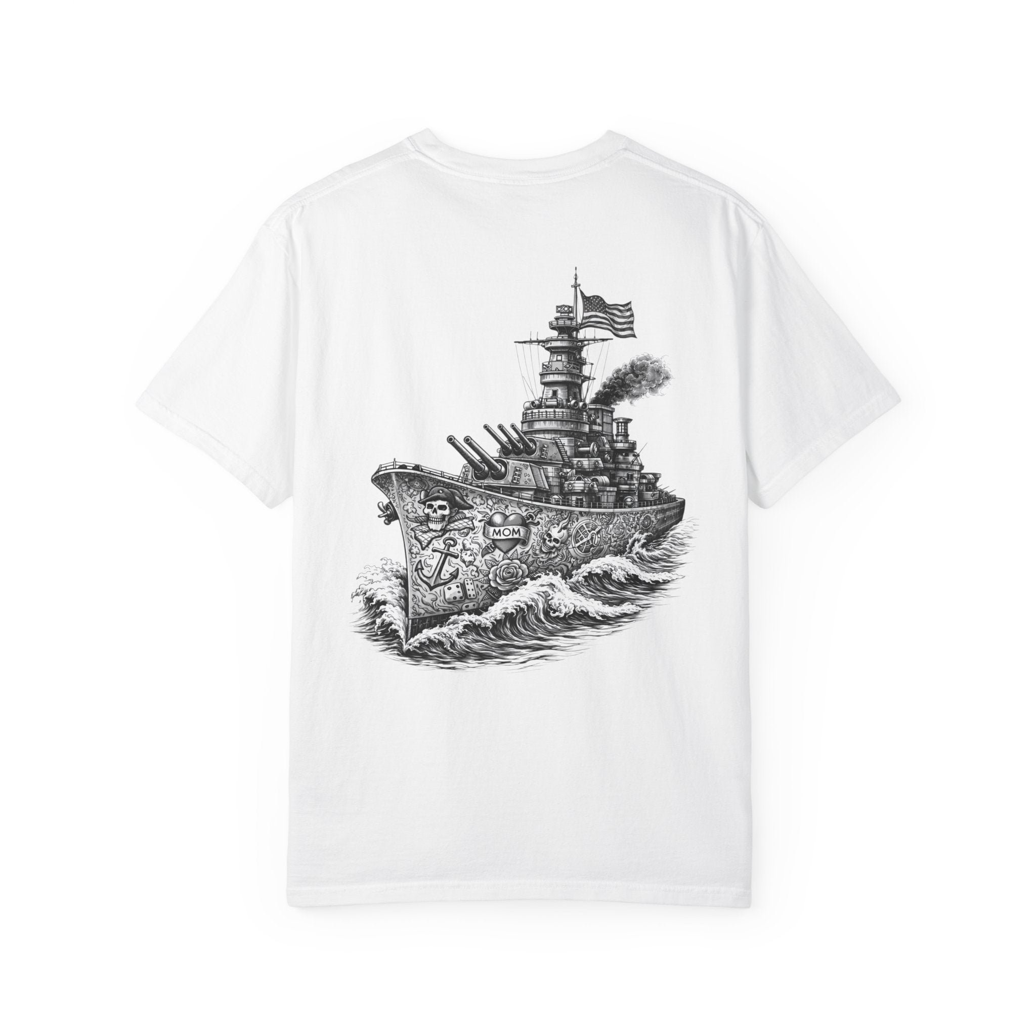Battleship Illustration T-shirt | BuiltDifferent Mindset Tee-No Excuses