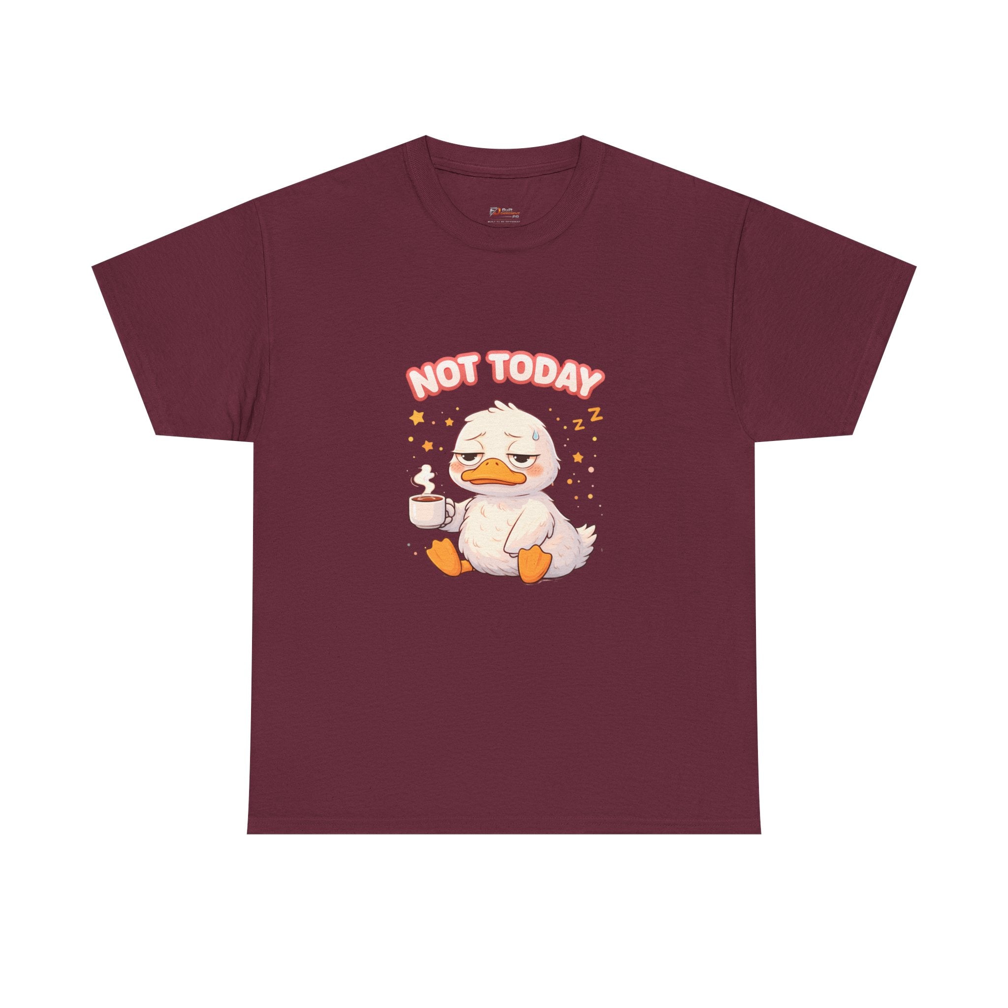 Not Today Duck Tee | Cute Lazy Duck with Coffee Shirt