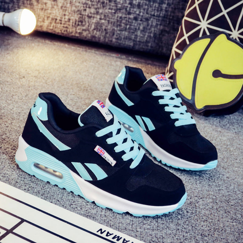 Air cushion mesh platform running shoes