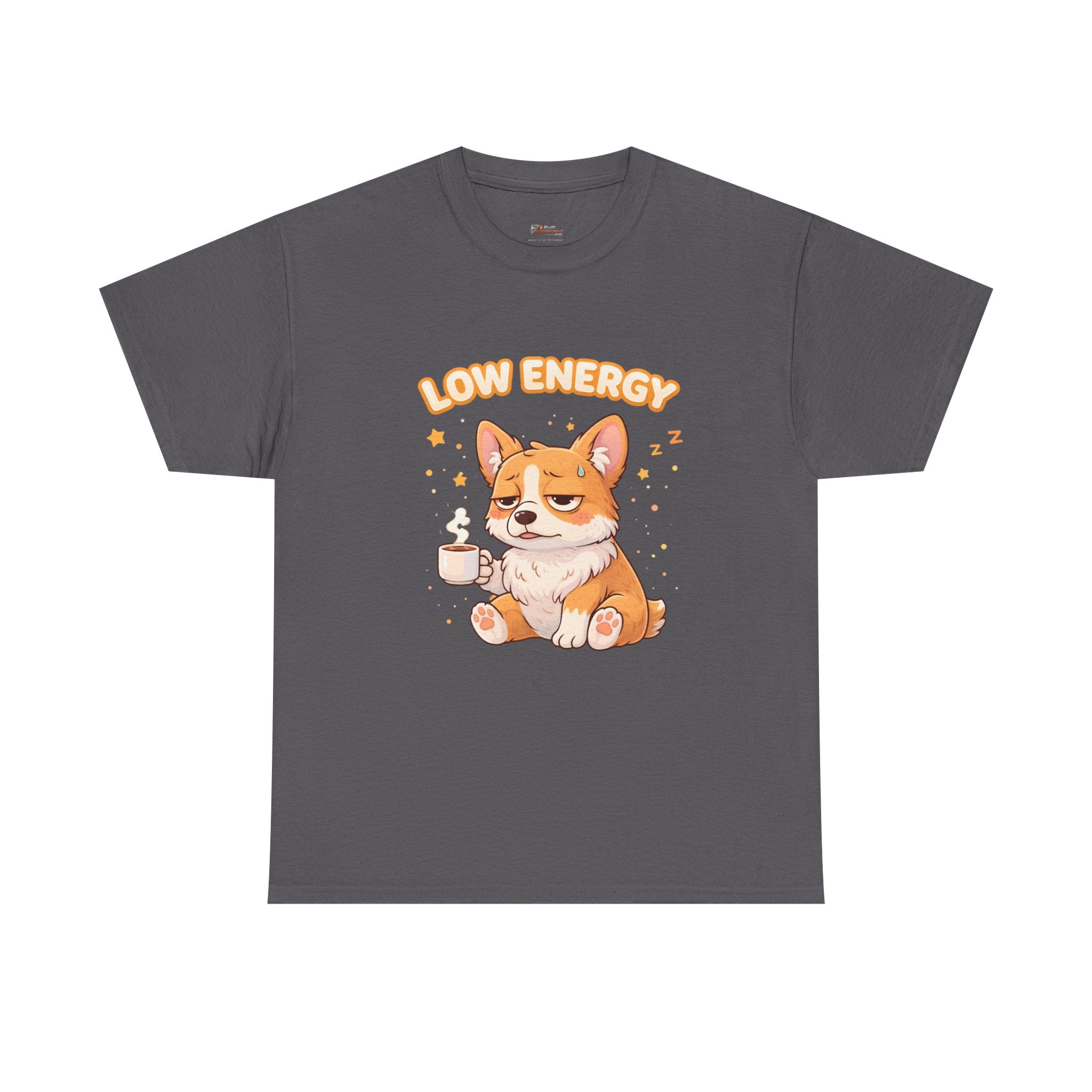 Low Energy Corgi Tee | Cute Coffee Dog Illustration