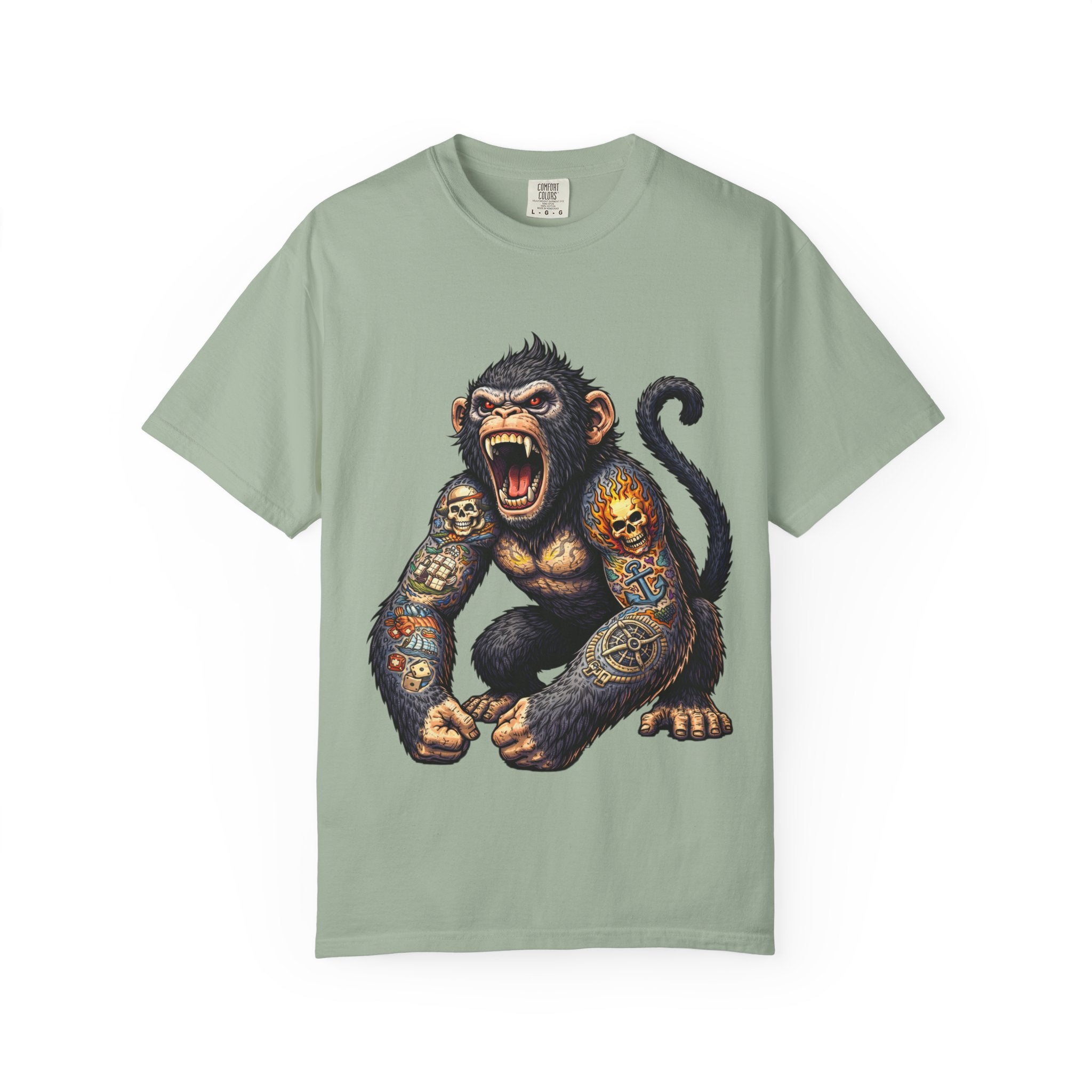 Tattooed Angry Monkey T-shirt | BuiltDifferent Mindset Tee-No Excuses