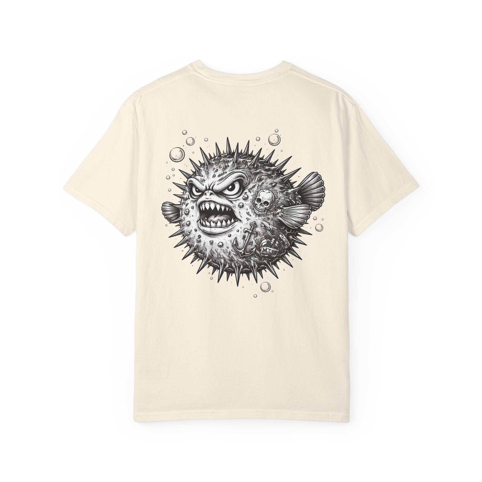 Angry Pufferfish Graphic T-Shirt | Puffer Fish Illustration