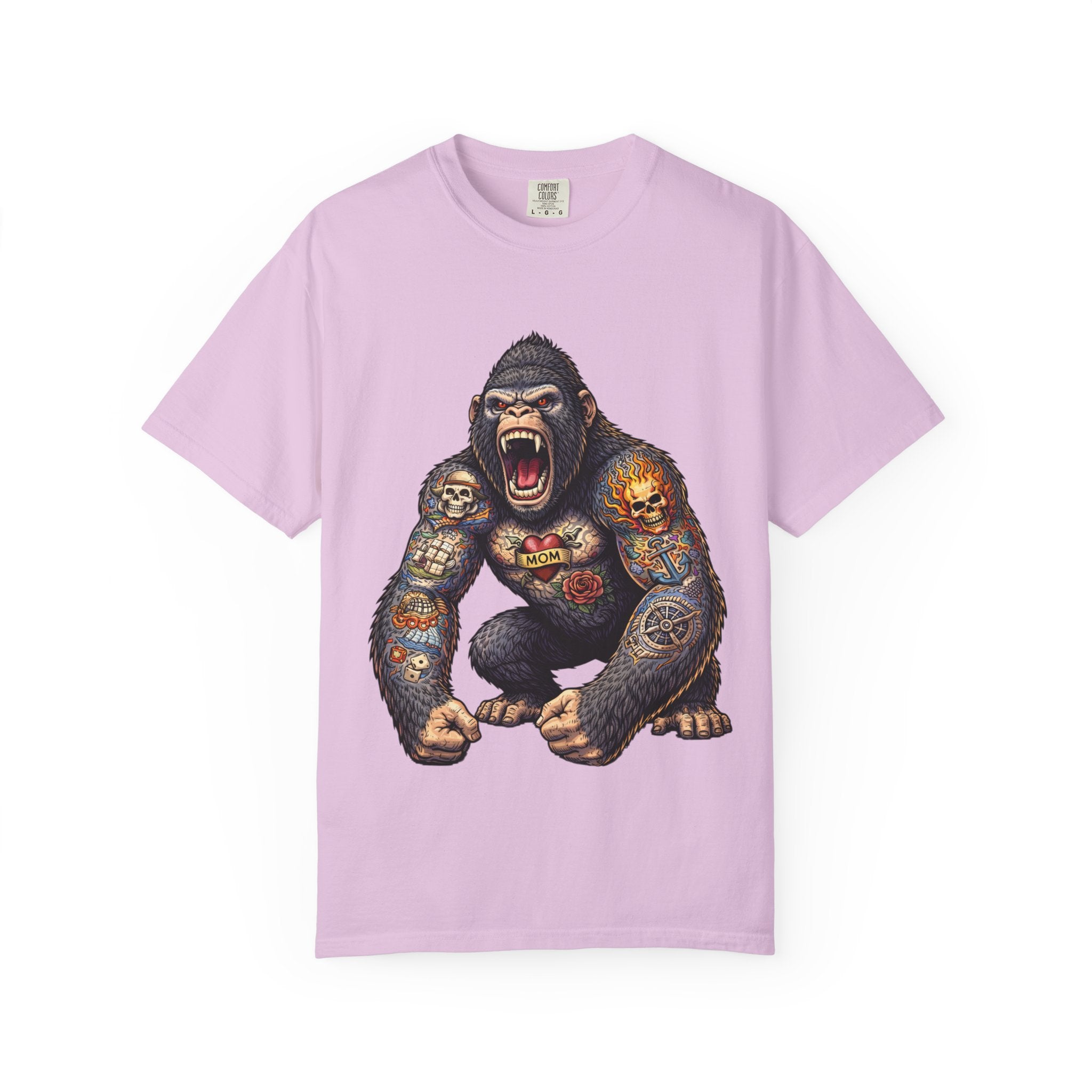 Tattooed Gorilla Roaring T-shirt | BuiltDifferent Mindset Tee-No Excuses