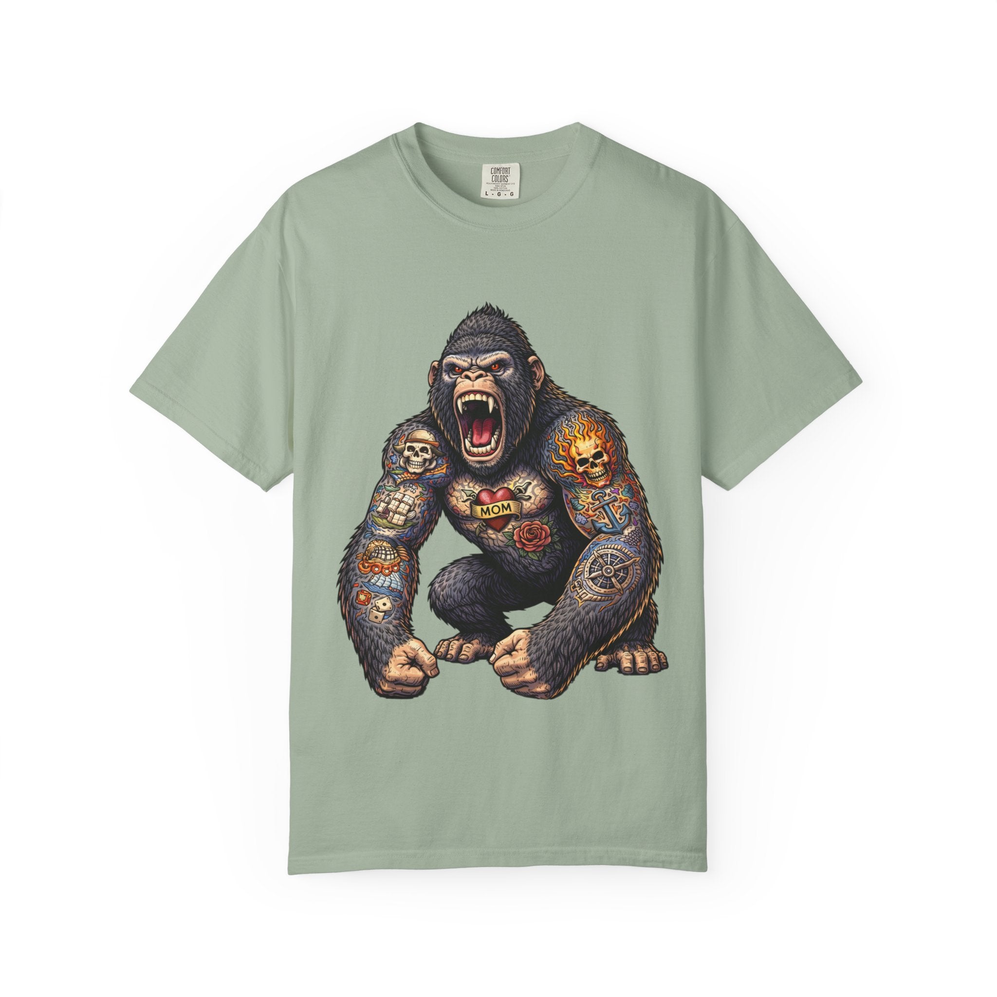 Tattooed Gorilla Roaring T-shirt | BuiltDifferent Mindset Tee-No Excuses
