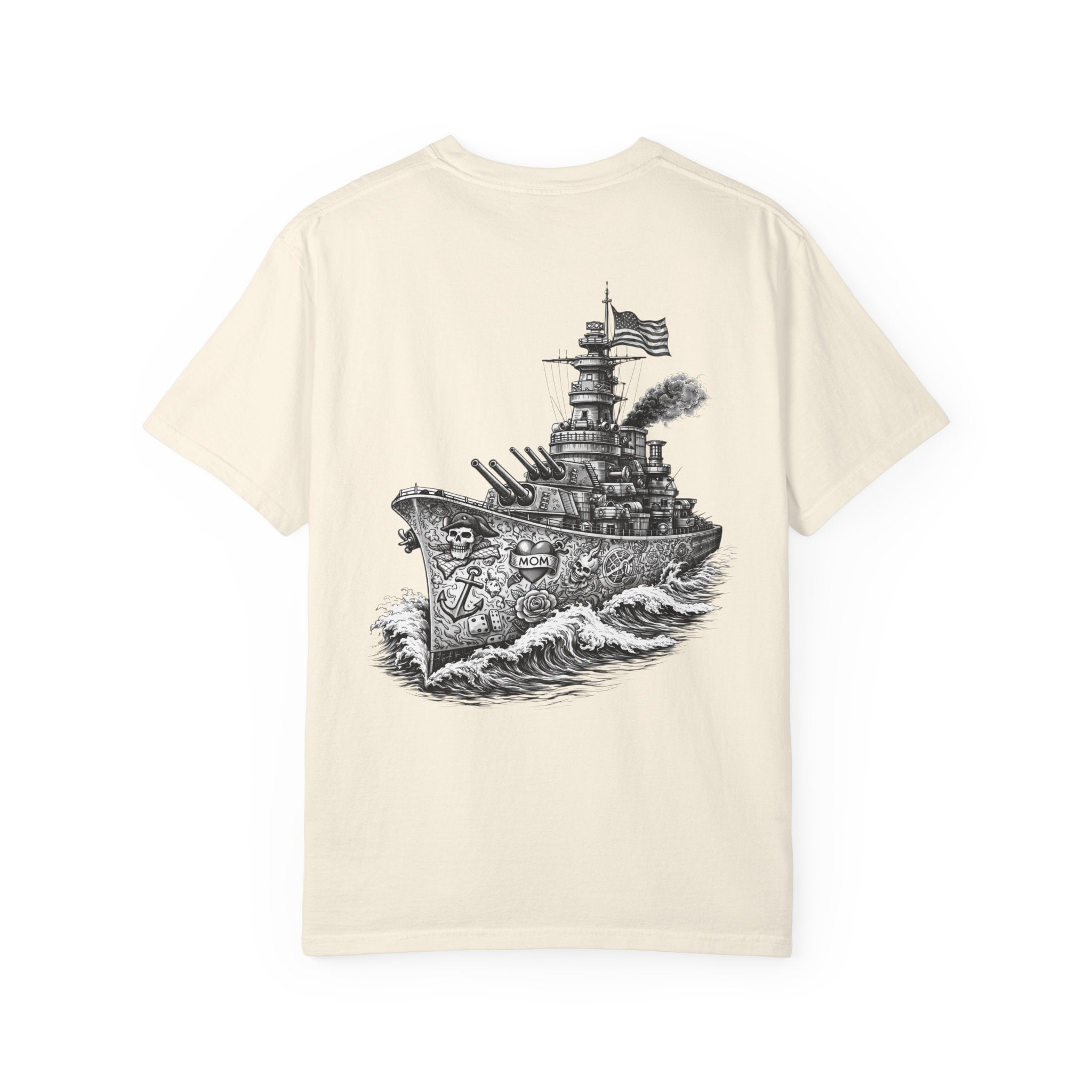 Battleship Illustration T-shirt | BuiltDifferent Mindset Tee-No Excuses
