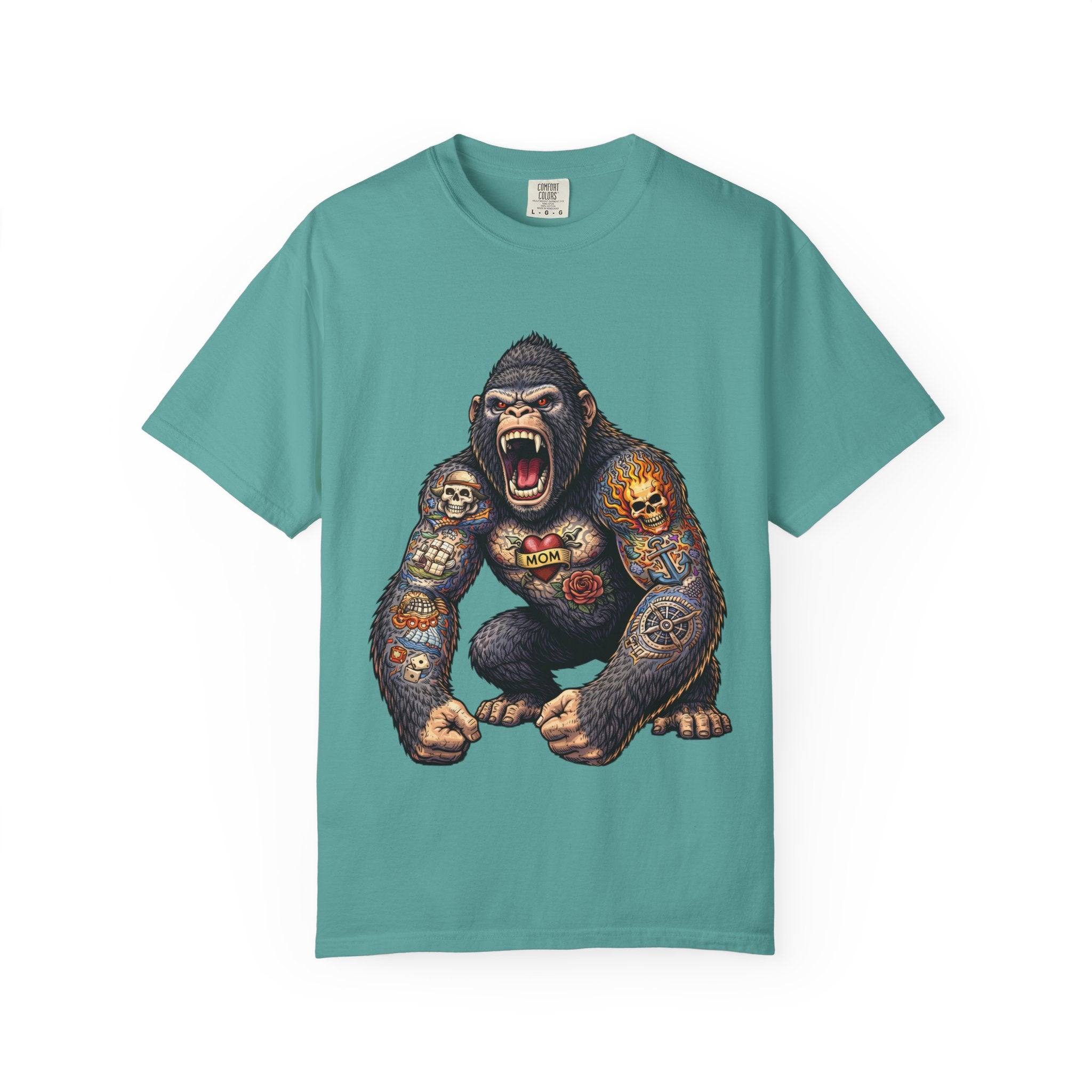 Tattooed Gorilla Roaring T-shirt | BuiltDifferent Mindset Tee-No Excuses