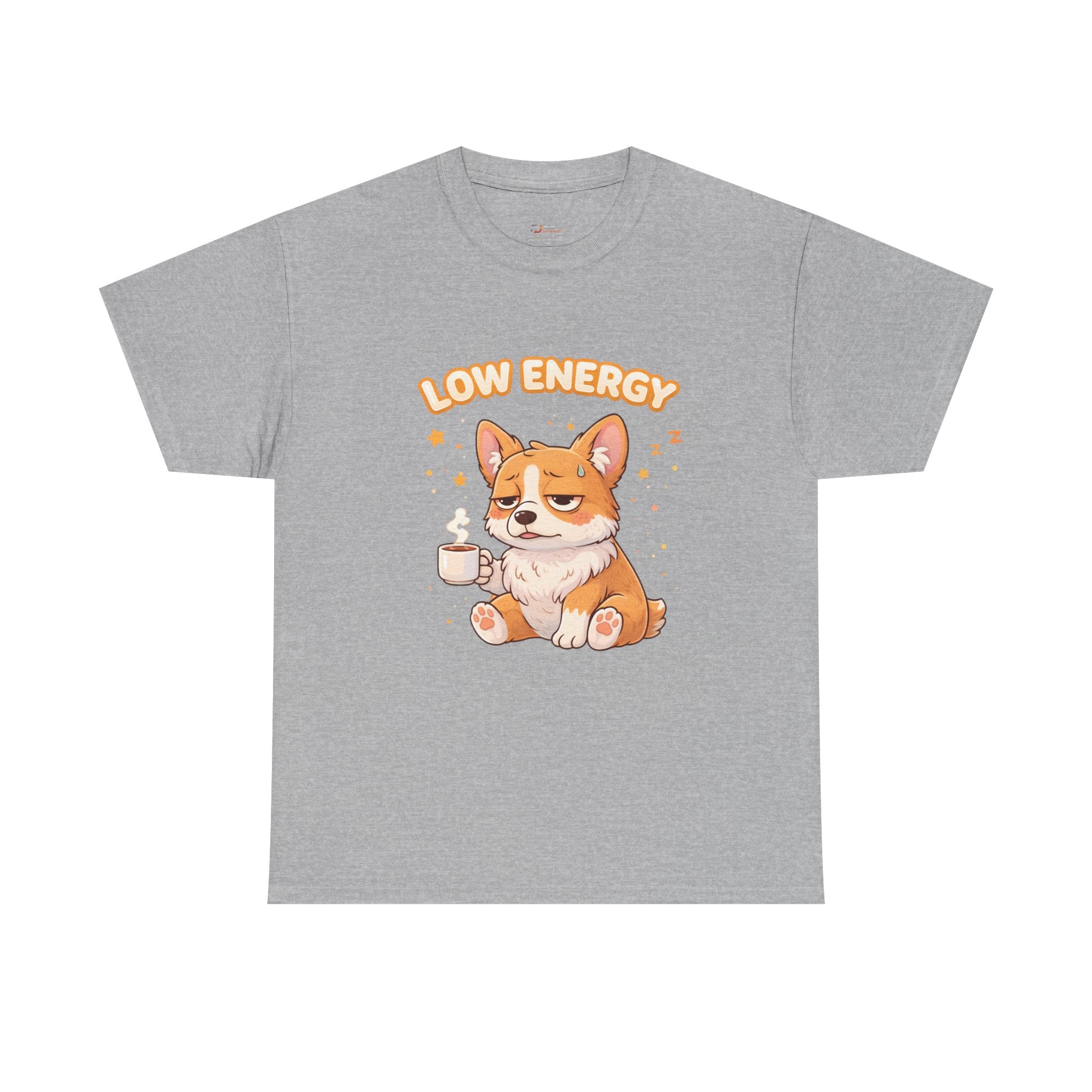 Low Energy Corgi Tee | Cute Coffee Dog Illustration