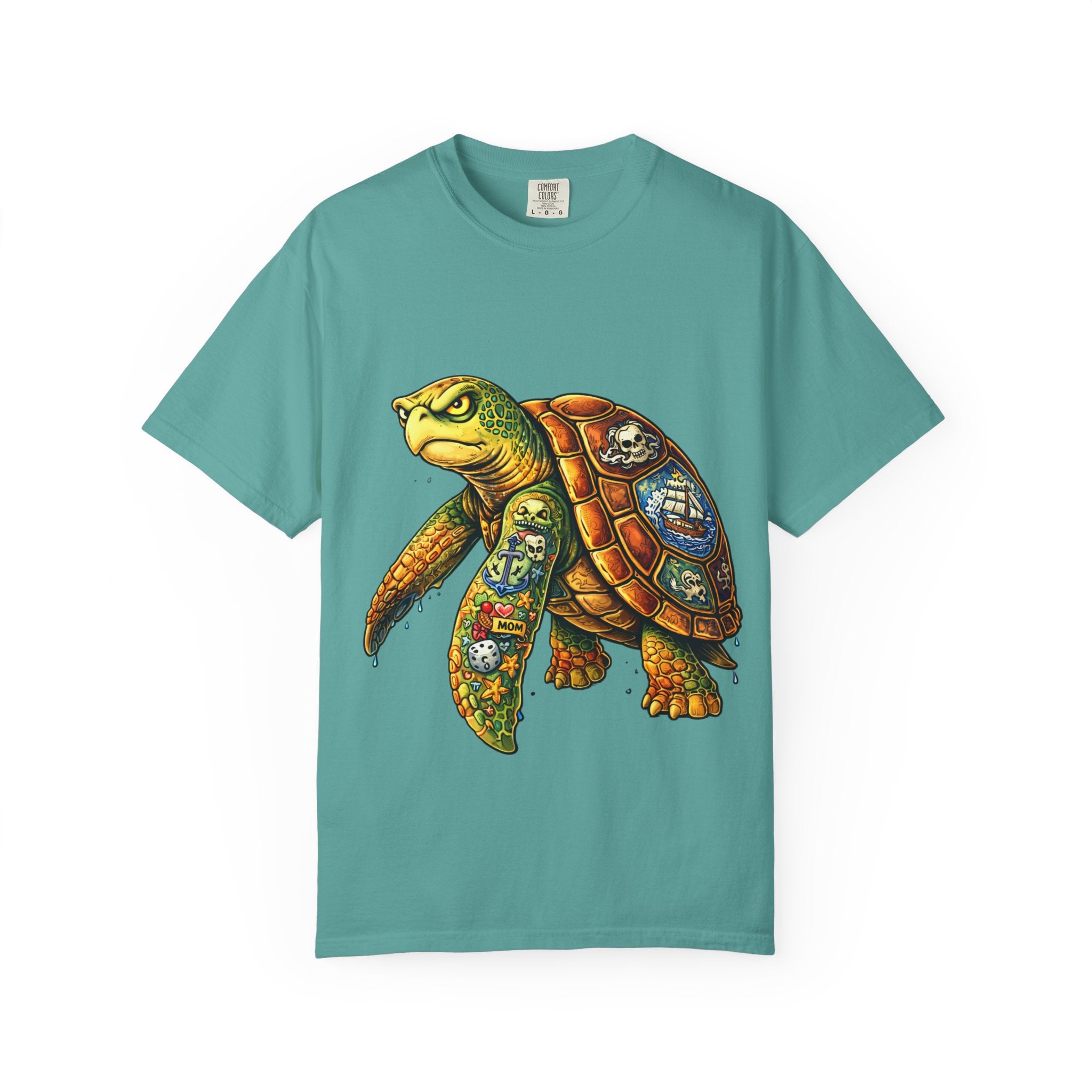 Patchwork Sea Turtle T-shirt | BuiltDifferent Mindset Tee-No Excuses