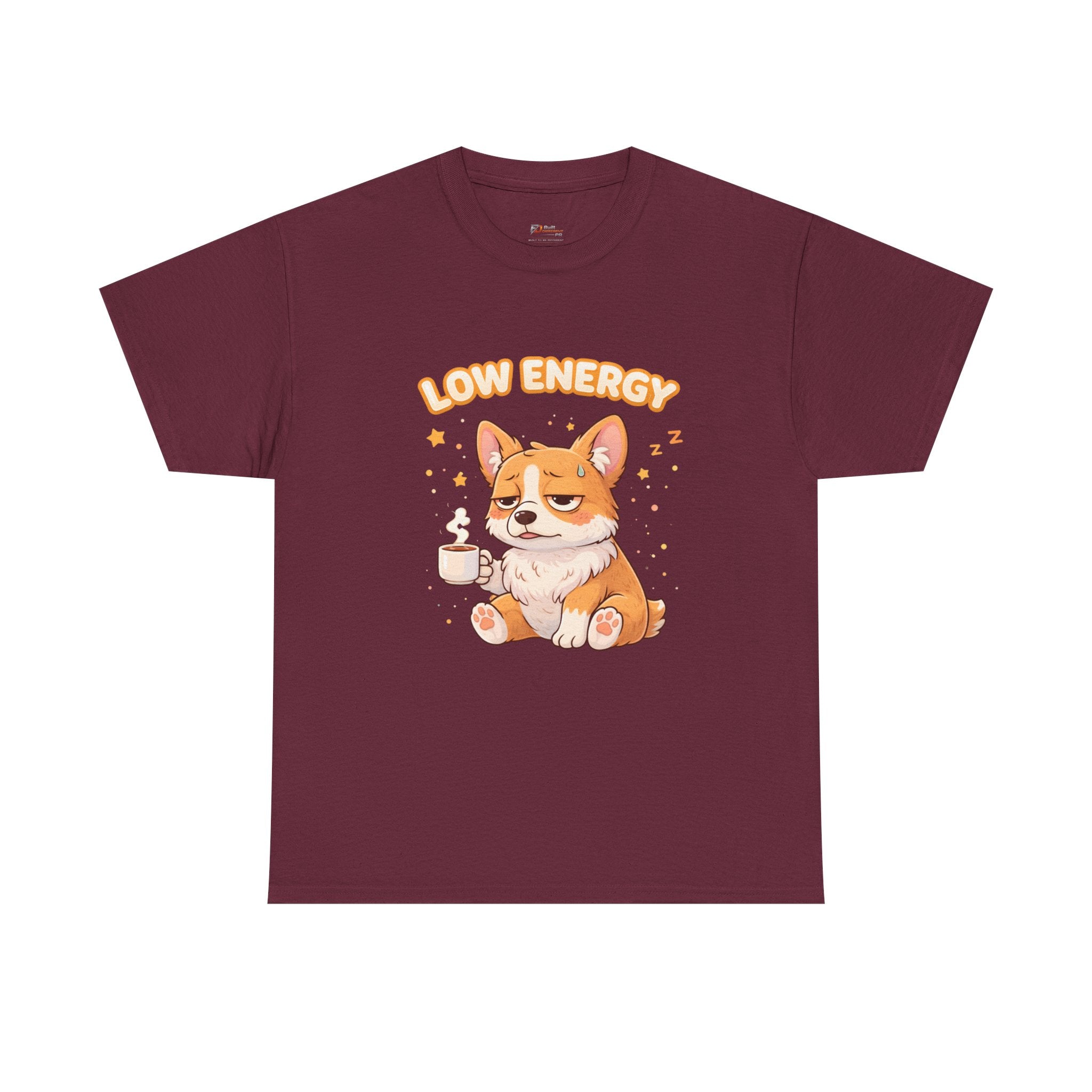 Low Energy Corgi Tee | Cute Coffee Dog Illustration