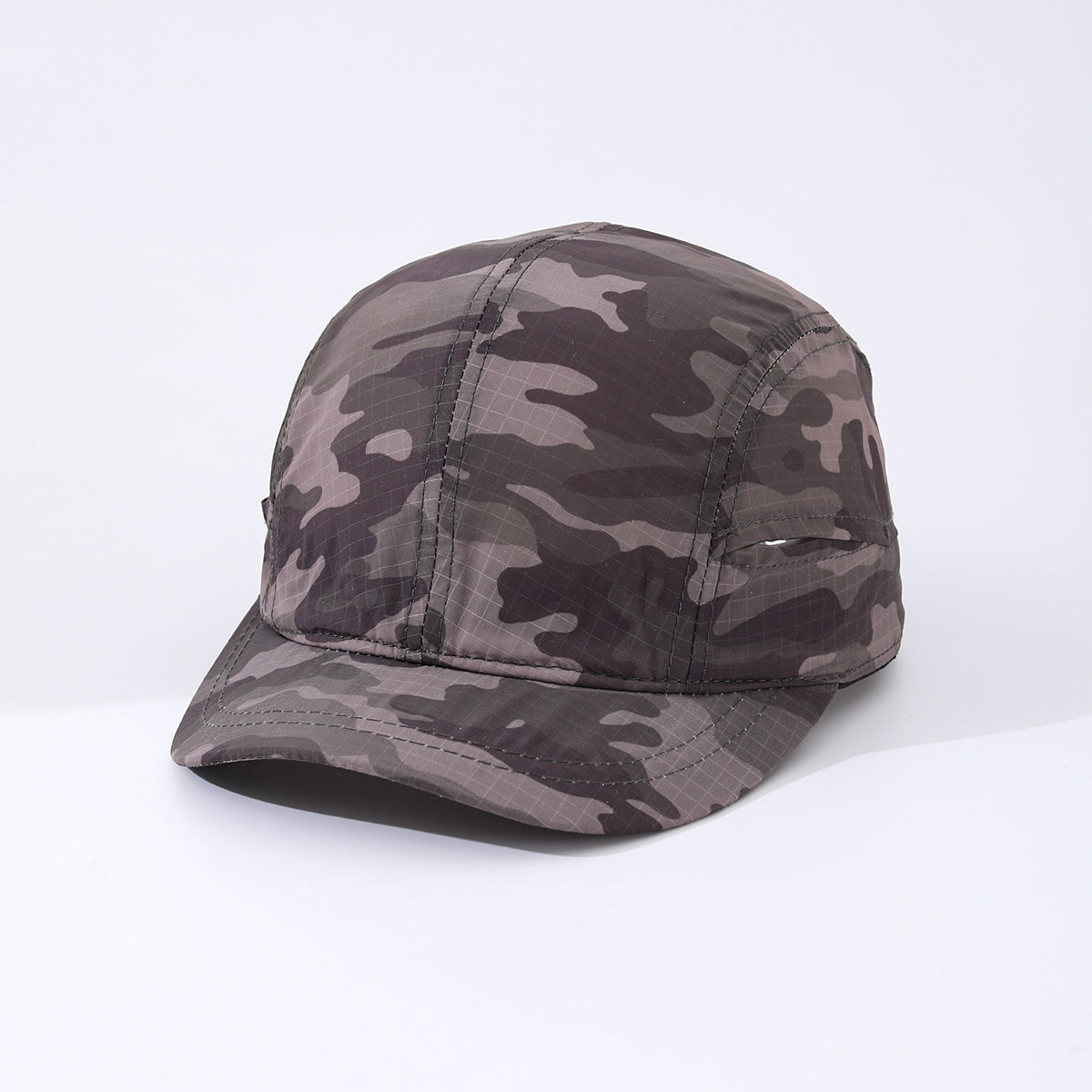 Camouflage Light Board Waterproof Side-opening Thin Model Breathable Simple And Fashionable Short-brim Baseball Cap Suitable For Going Out For Travel Or Hiking