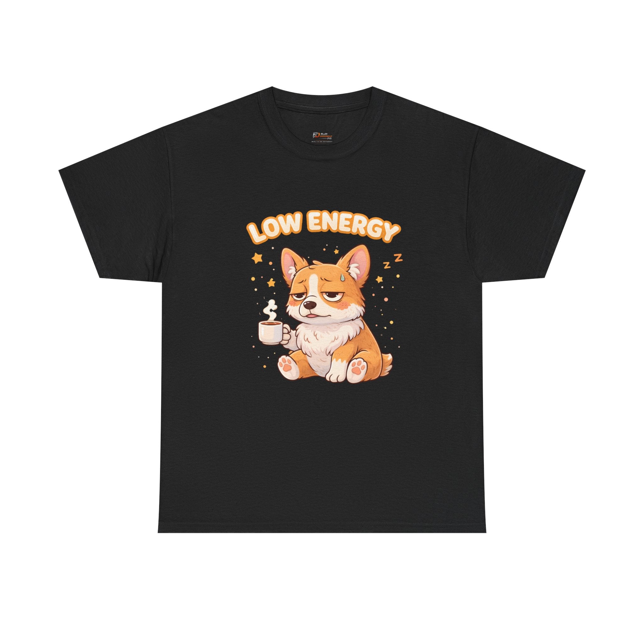 Low Energy Corgi Tee | Cute Coffee Dog Illustration