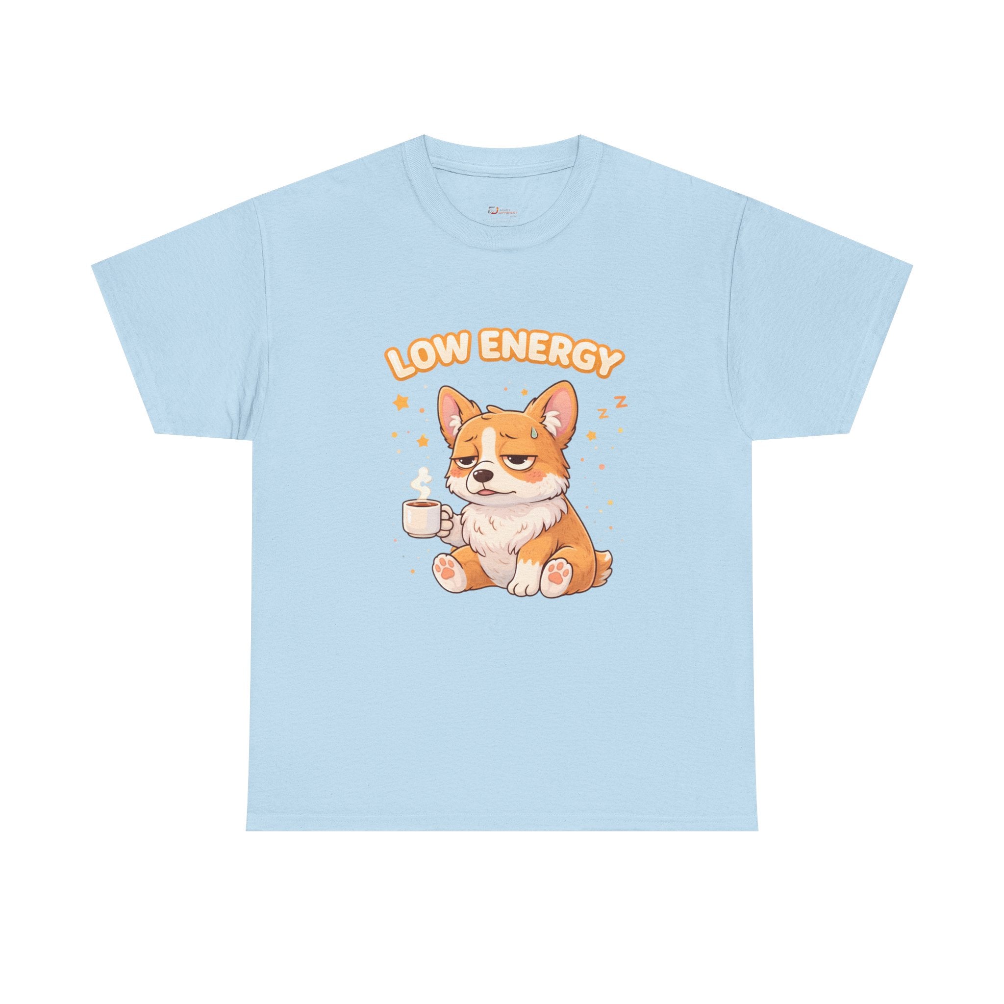 Low Energy Corgi Tee | Cute Coffee Dog Illustration