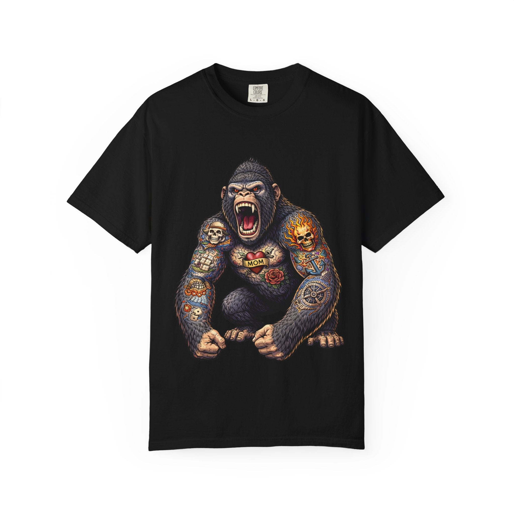 Tattooed Gorilla Roaring T-shirt | BuiltDifferent Mindset Tee-No Excuses