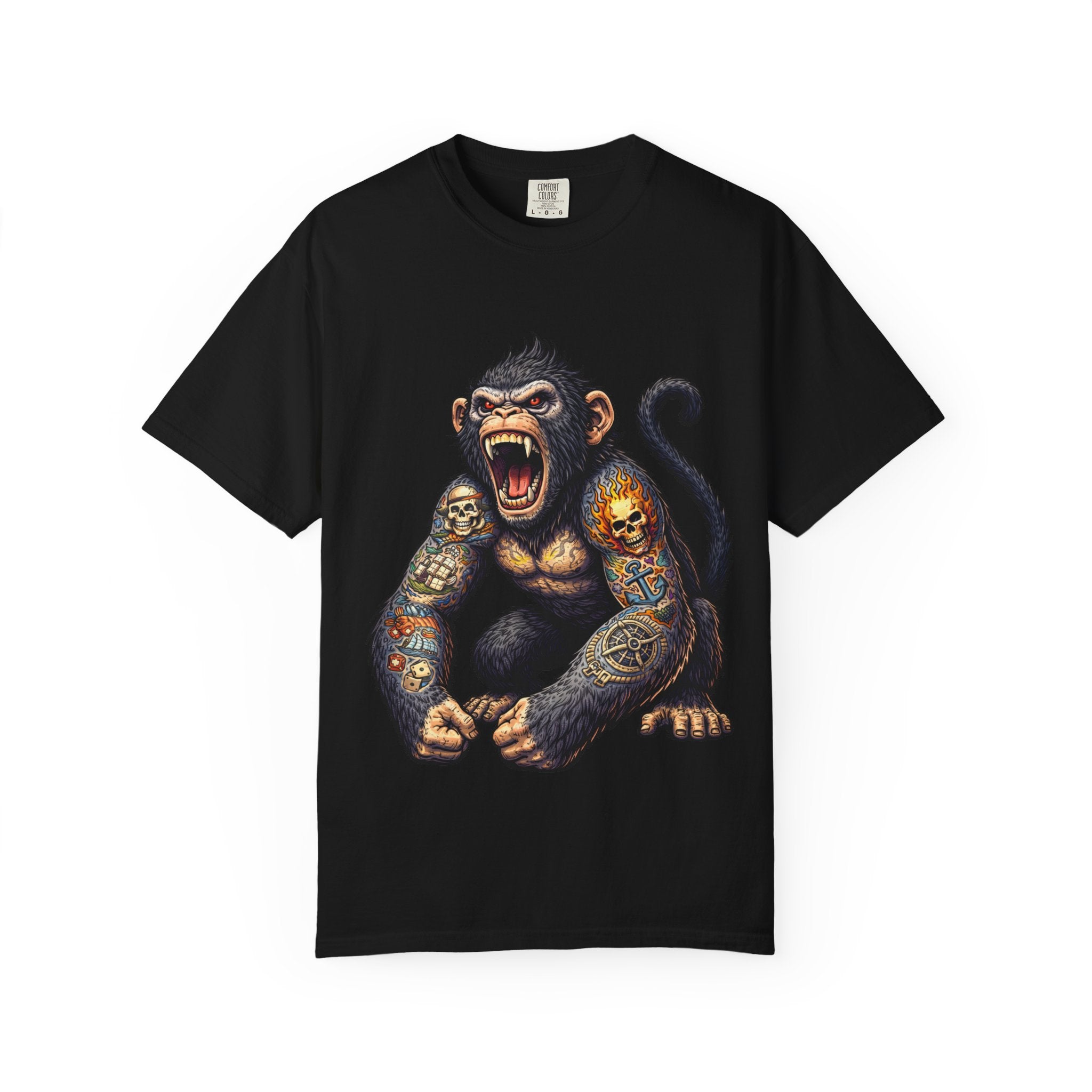 Tattooed Angry Monkey T-shirt | BuiltDifferent Mindset Tee-No Excuses