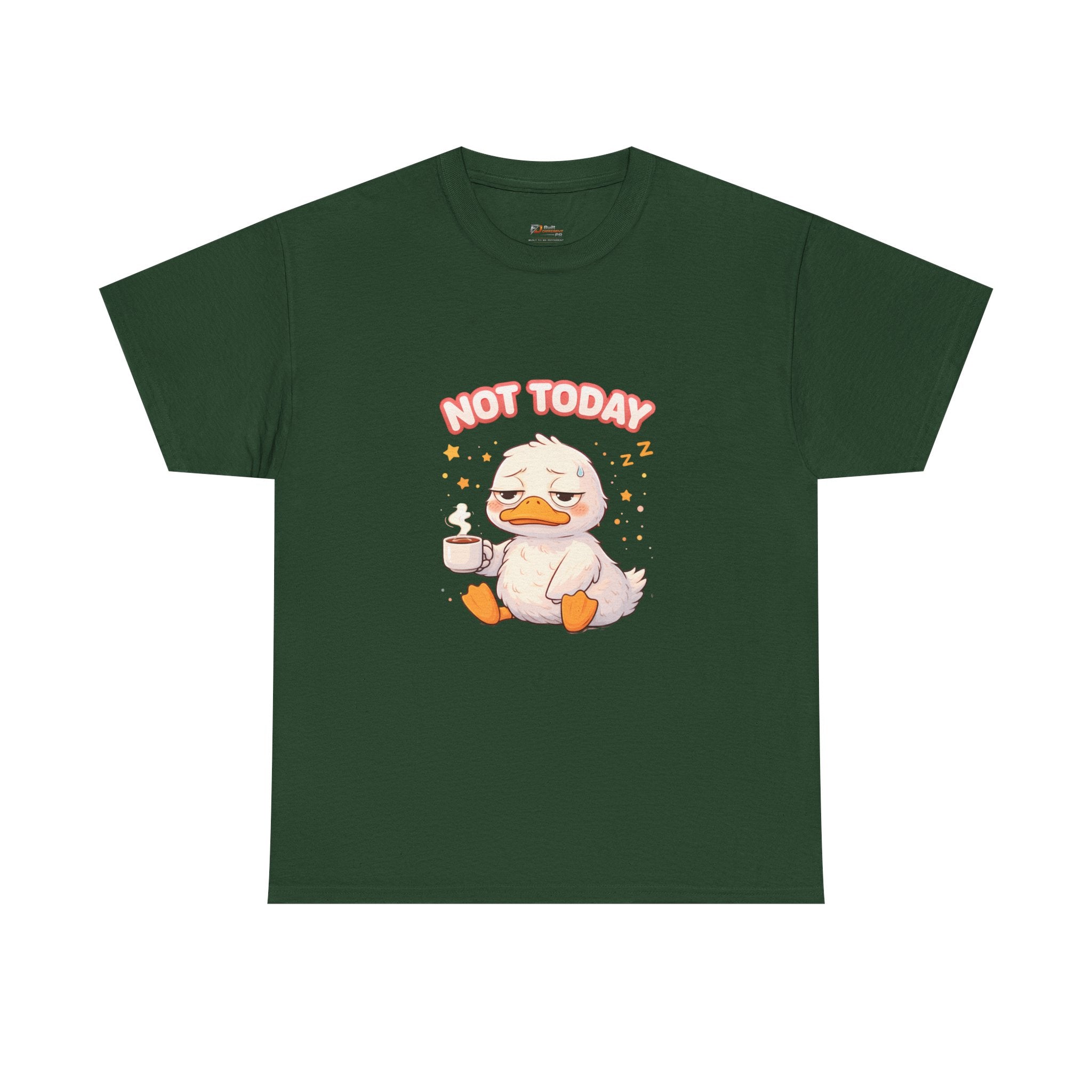 Not Today Duck Tee | Cute Lazy Duck with Coffee Shirt