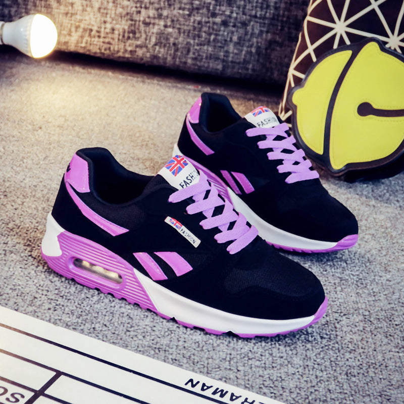 Air cushion mesh platform running shoes