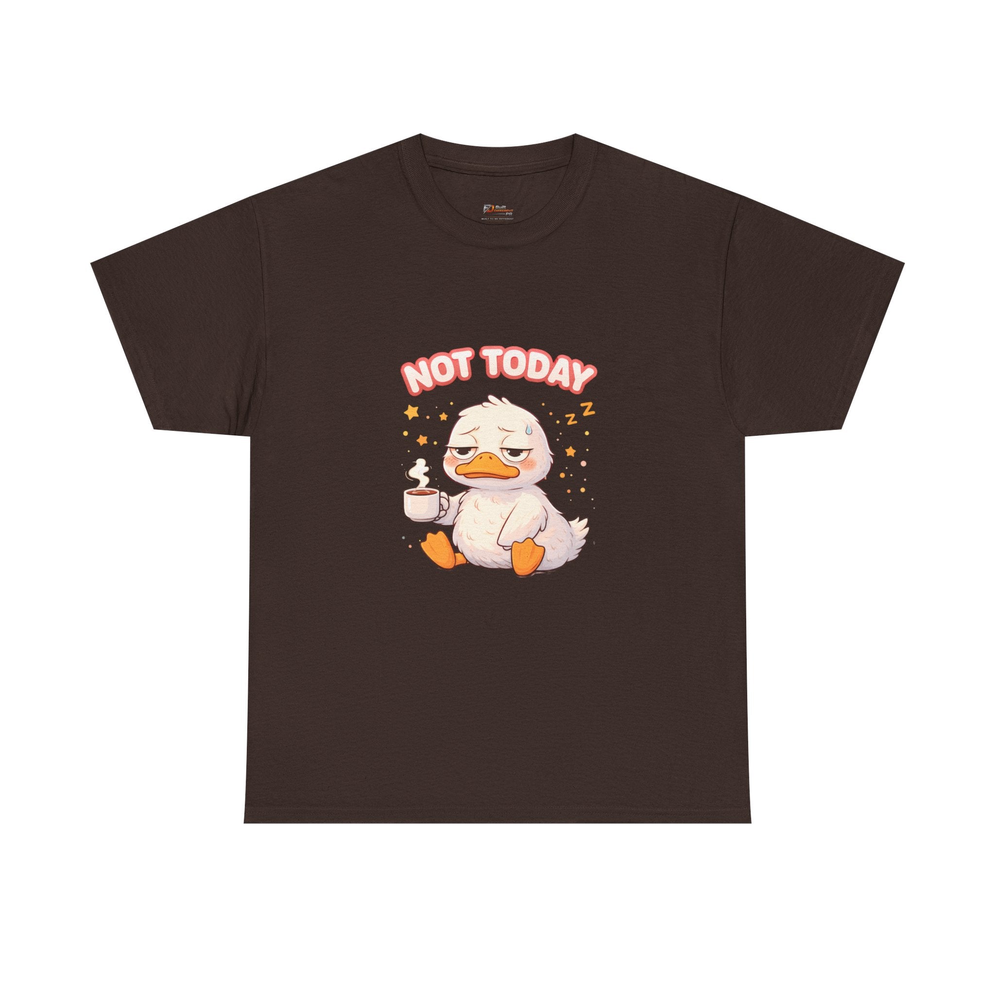 Not Today Duck Tee | Cute Lazy Duck with Coffee Shirt