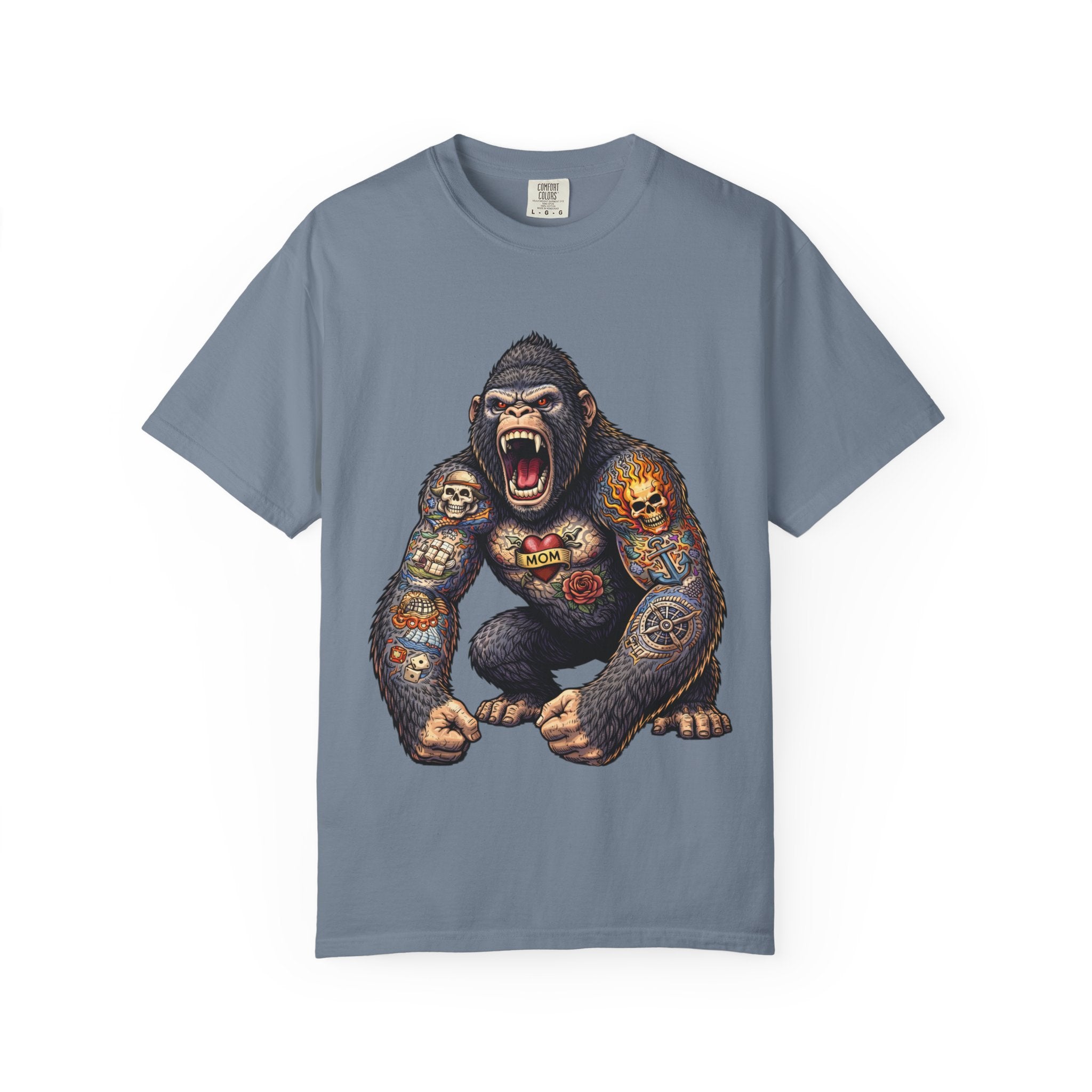 Tattooed Gorilla Roaring T-shirt | BuiltDifferent Mindset Tee-No Excuses