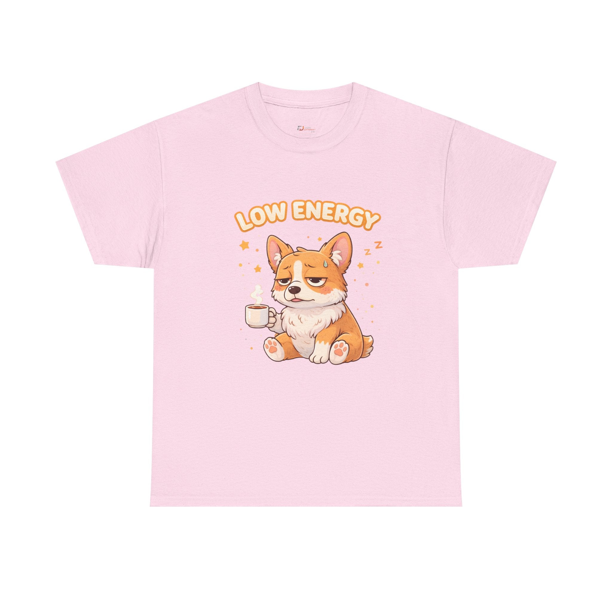 Low Energy Corgi Tee | Cute Coffee Dog Illustration