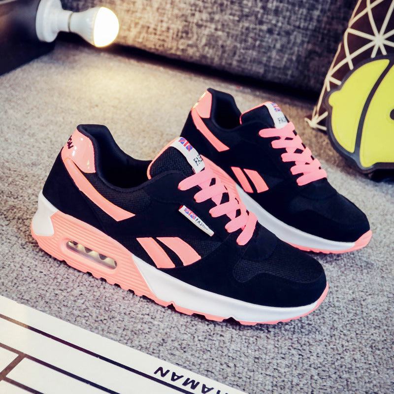Air cushion mesh platform running shoes
