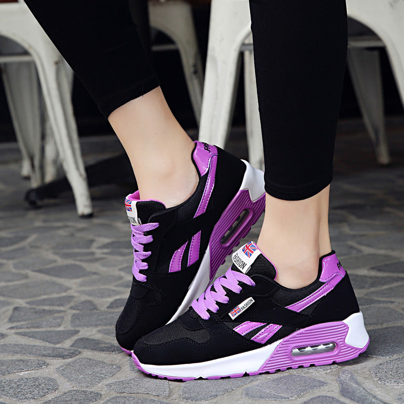 Air cushion mesh platform running shoes