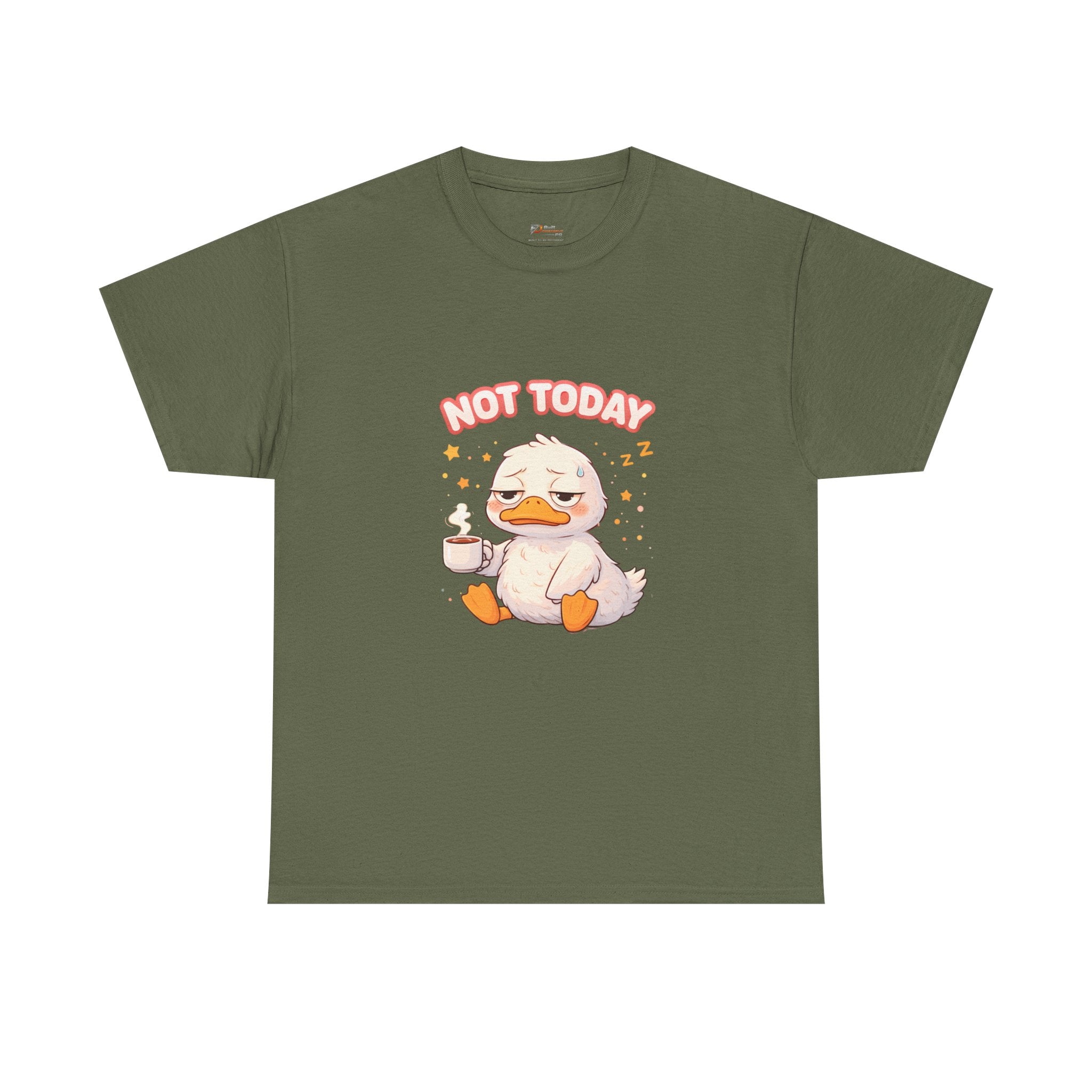 Not Today Duck Tee | Cute Lazy Duck with Coffee Shirt