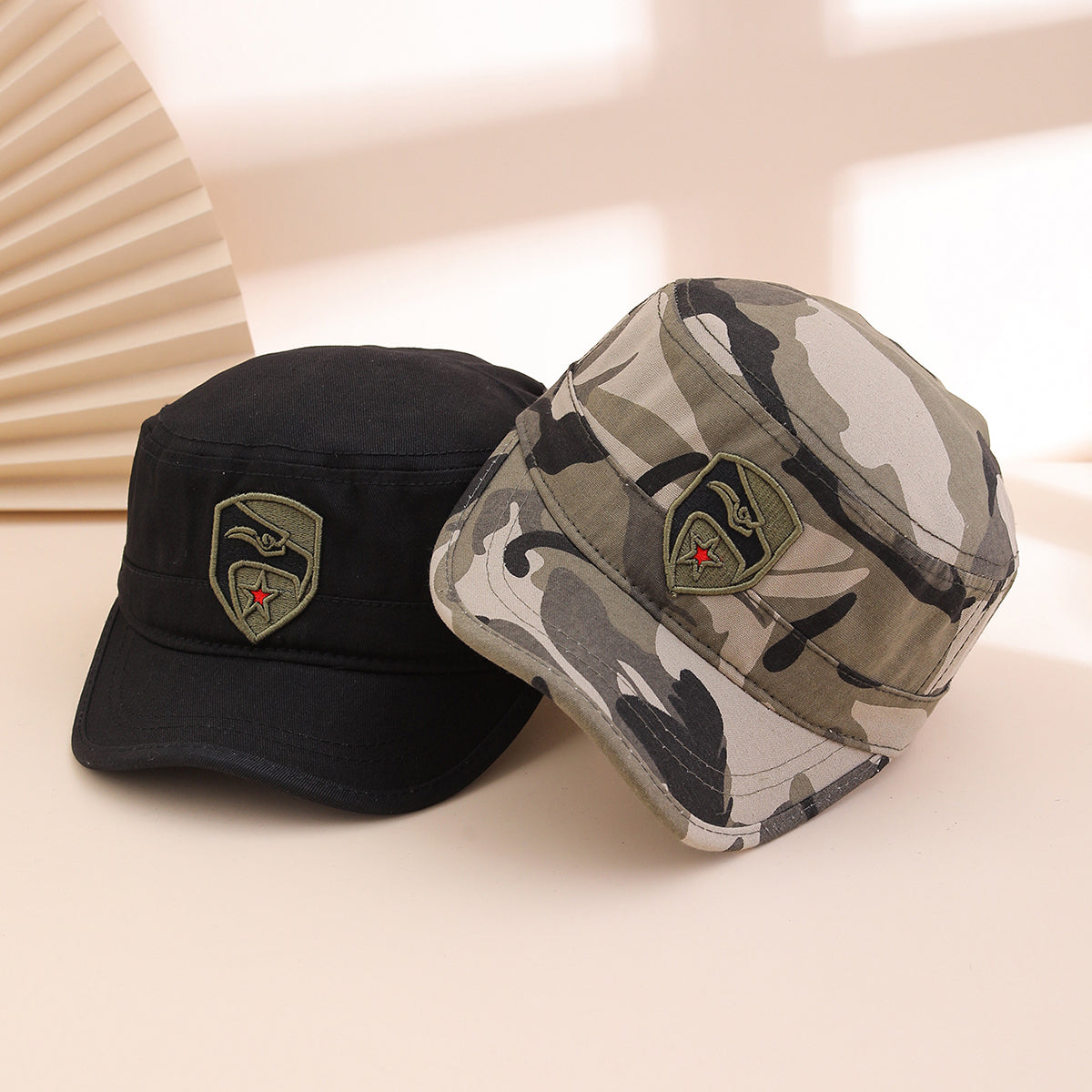 Cross-border Fashion Embroidered Curved Knife Red Star Flat-top Hat Casual Multi-purpose Outdoor Sun Protection Hat