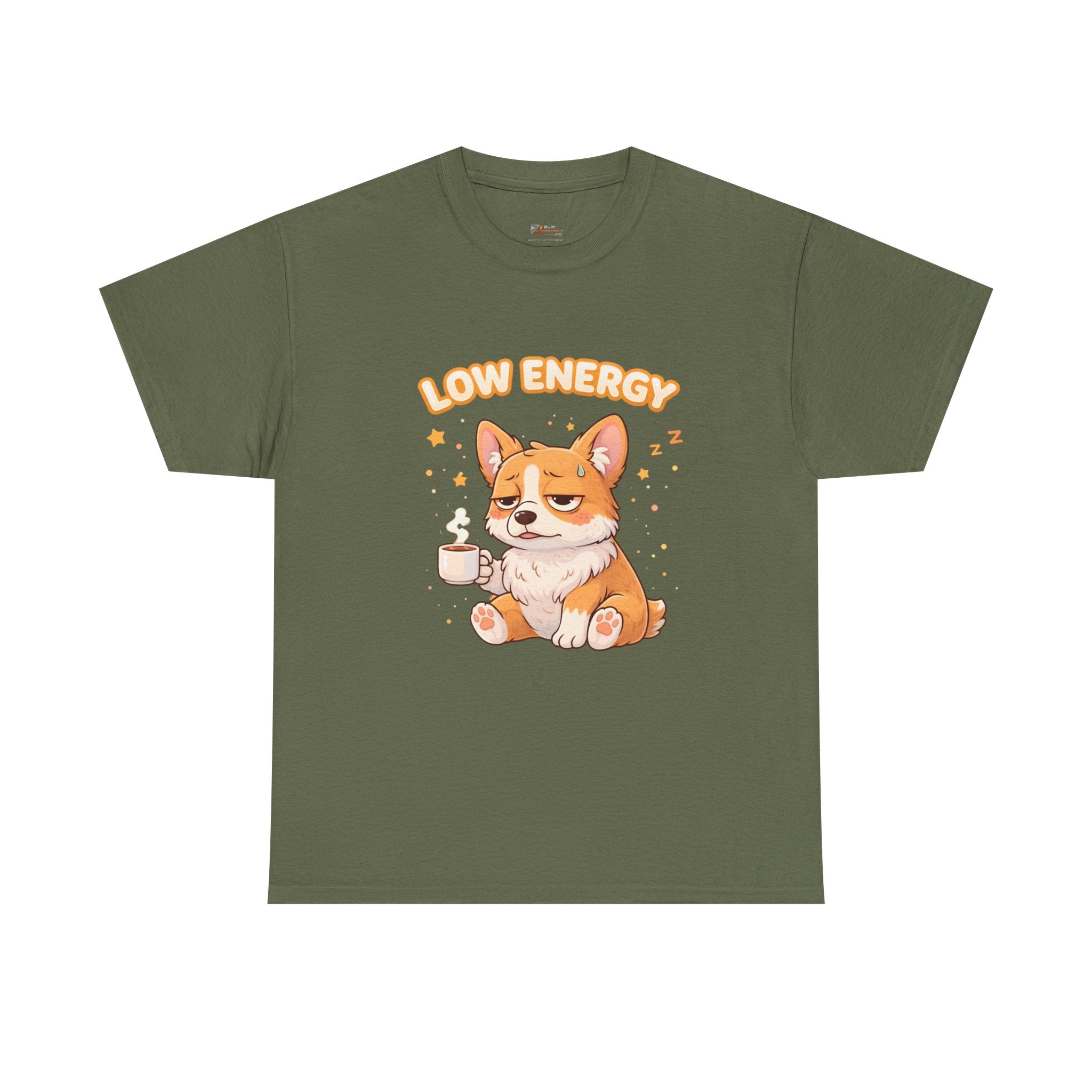 Low Energy Corgi Tee | Cute Coffee Dog Illustration