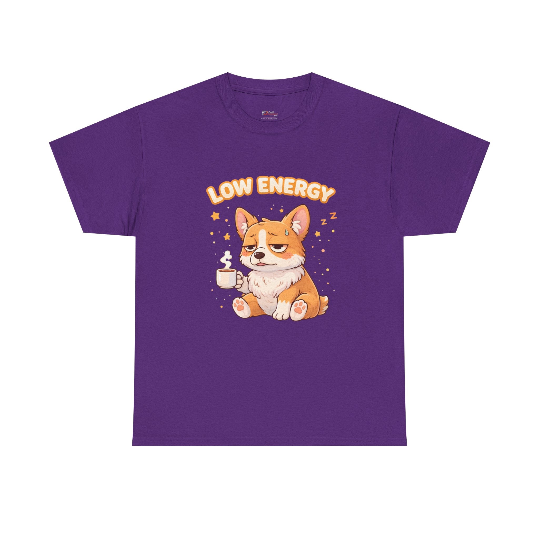 Low Energy Corgi Tee | Cute Coffee Dog Illustration