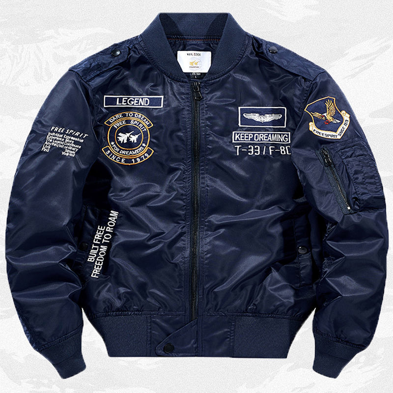 Embroidered Letter Baseball Jacket Mens Loose Fit Jacket