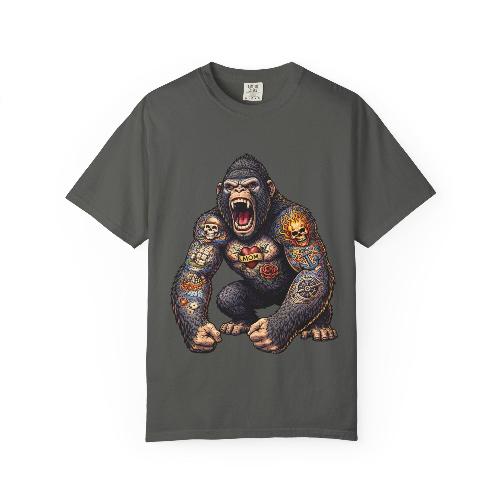 Tattooed Gorilla Roaring T-shirt | BuiltDifferent Mindset Tee-No Excuses