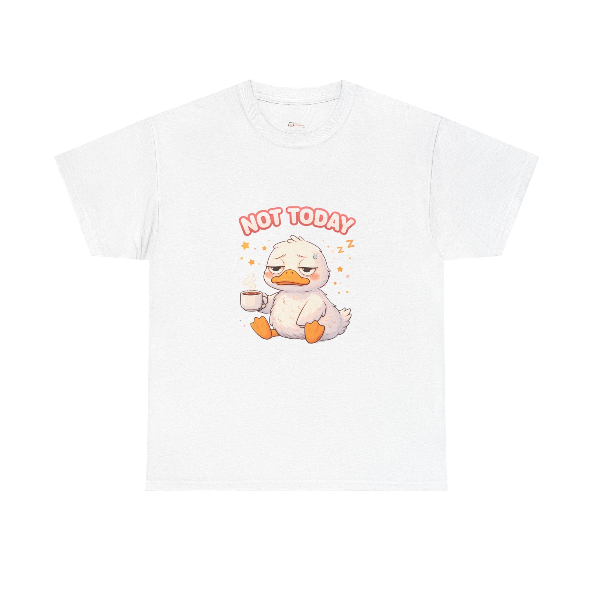 Not Today Duck Tee | Cute Lazy Duck with Coffee Shirt