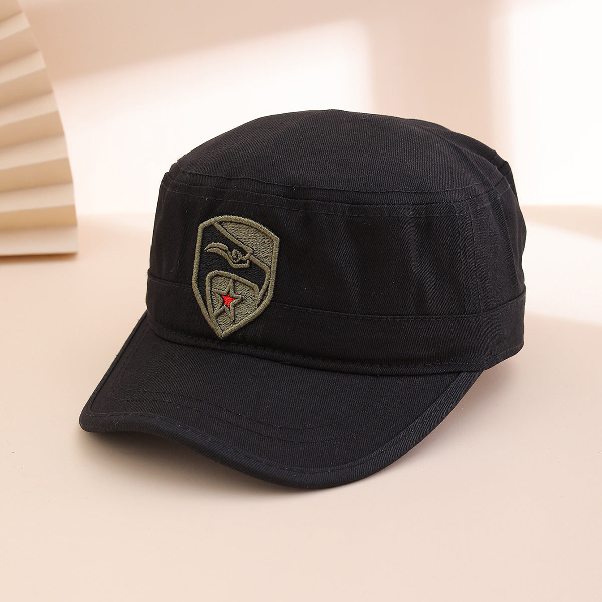 Cross-border Fashion Embroidered Curved Knife Red Star Flat-top Hat Casual Multi-purpose Outdoor Sun Protection Hat