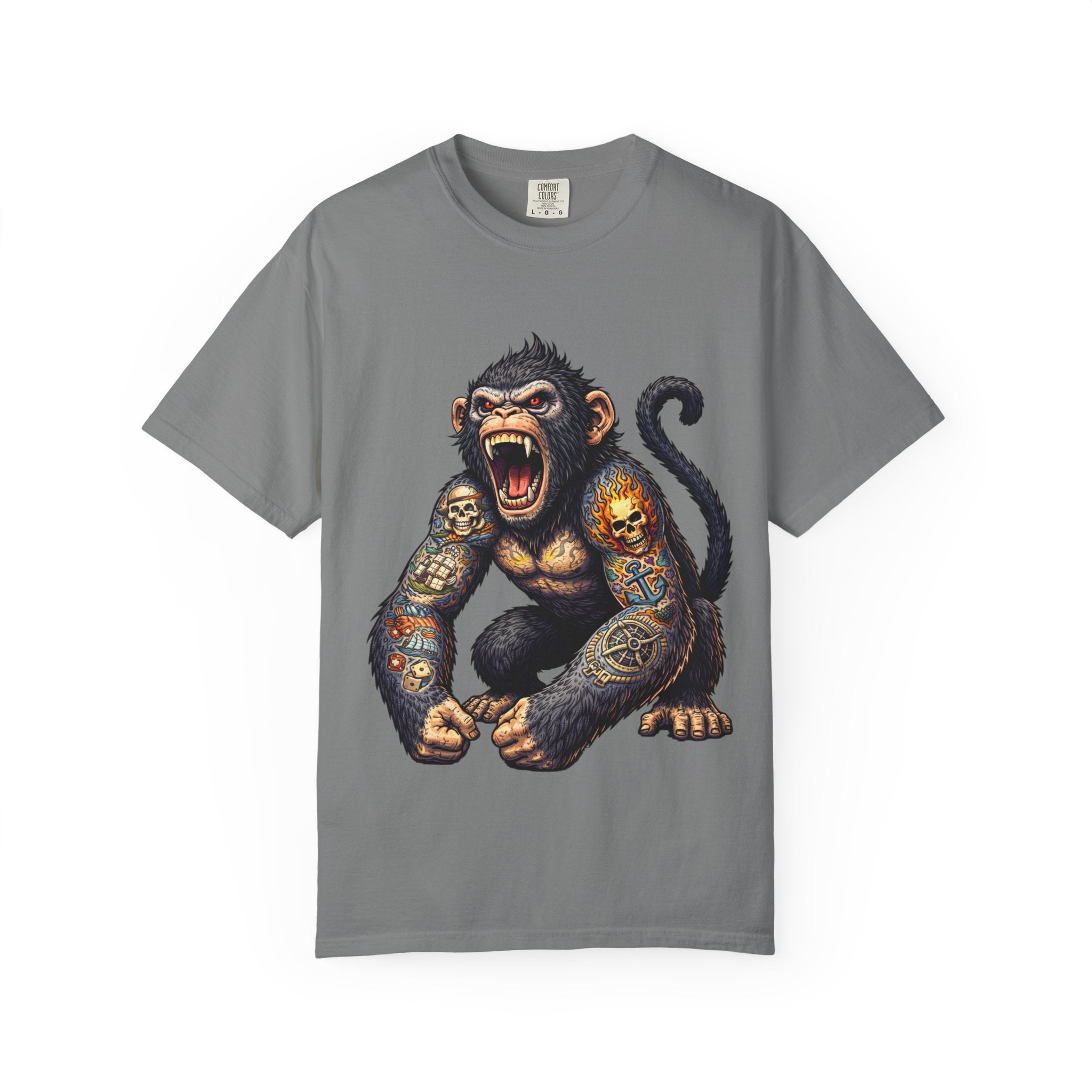 Tattooed Angry Monkey T-shirt | BuiltDifferent Mindset Tee-No Excuses