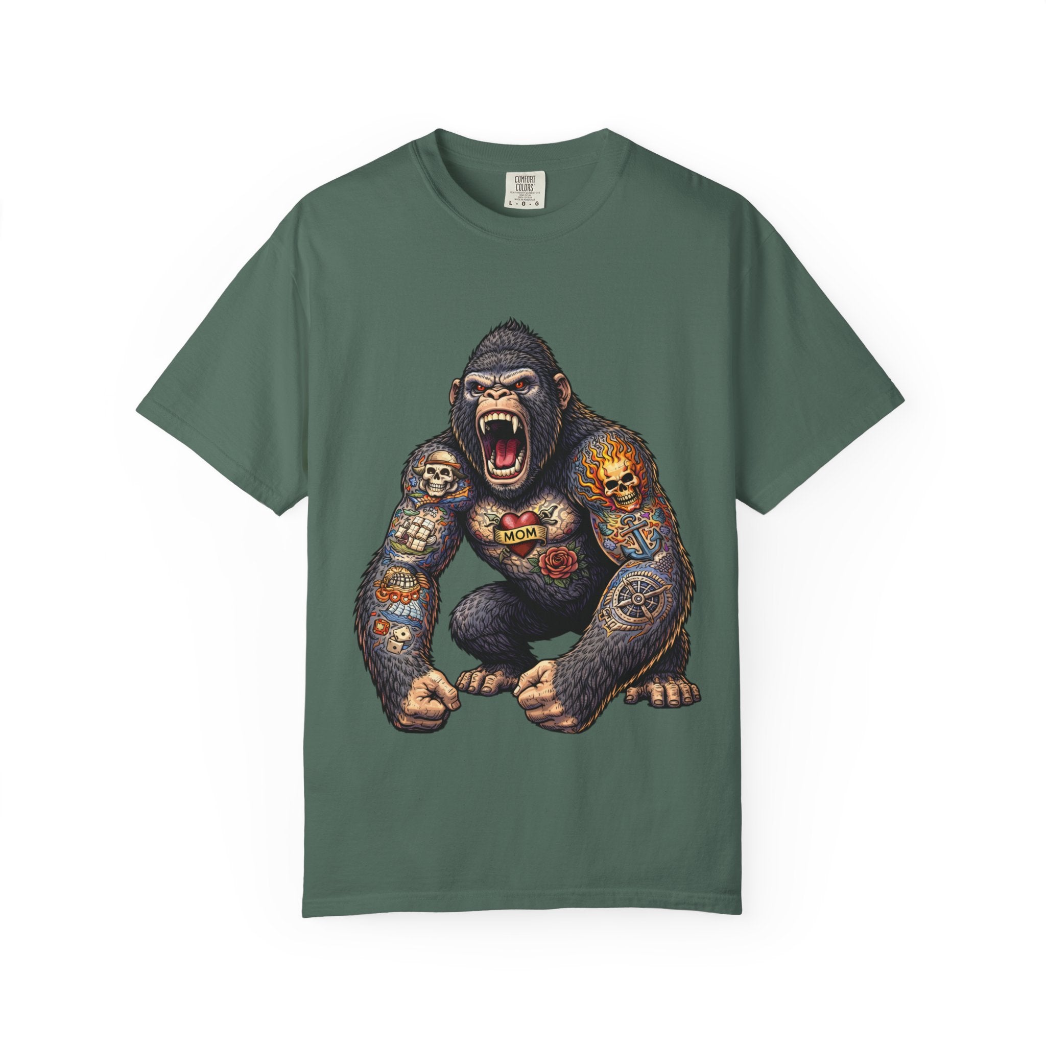Tattooed Gorilla Roaring T-shirt | BuiltDifferent Mindset Tee-No Excuses