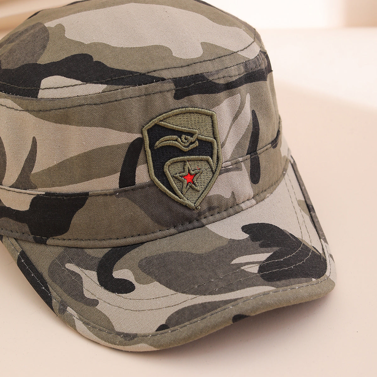 Cross-border Fashion Embroidered Curved Knife Red Star Flat-top Hat Casual Multi-purpose Outdoor Sun Protection Hat