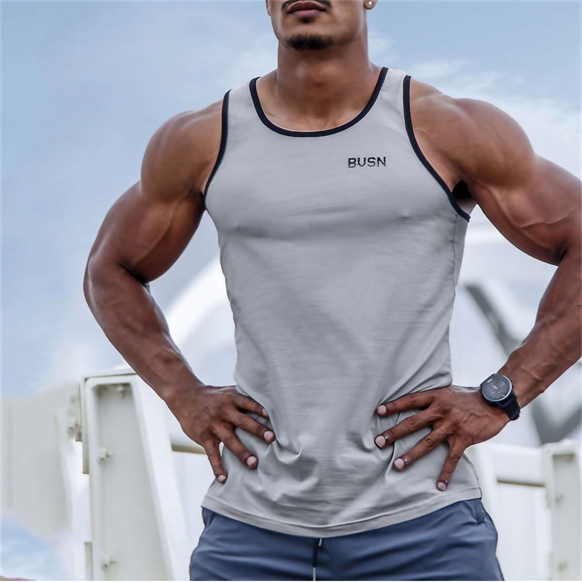 Mens Muscle-Style Casual Summer Sports Vest