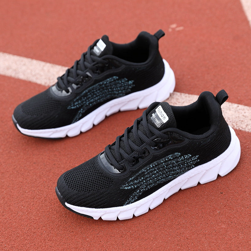 Men's And Women's Flying Woven Breathable Running Shoes Couple's Casual Sneakers