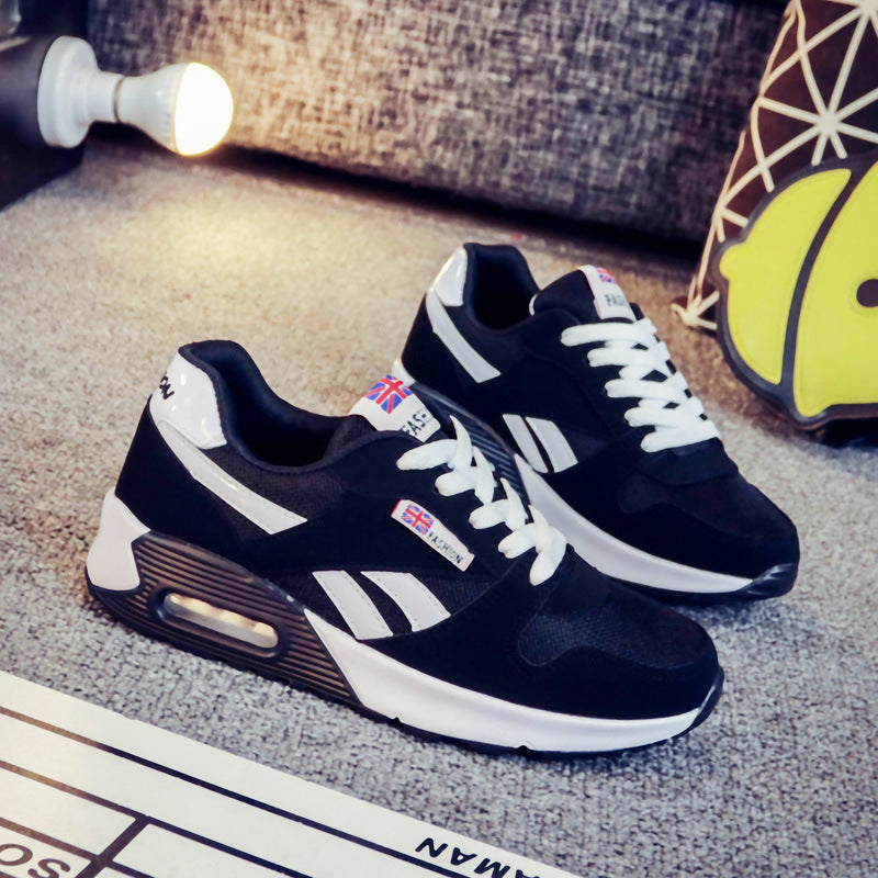 Air cushion mesh platform running shoes