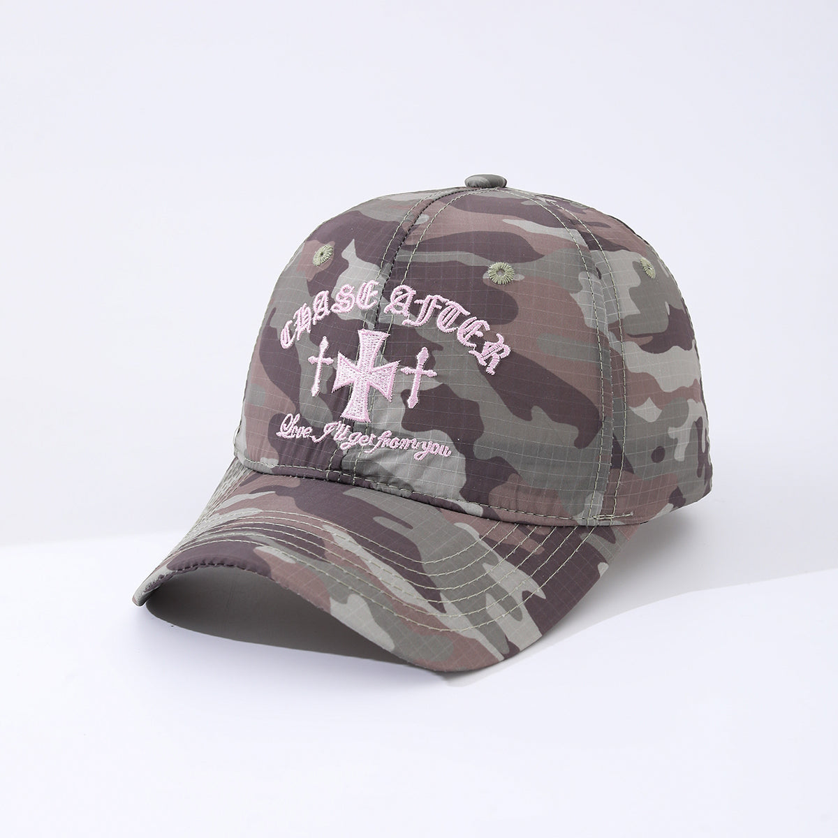 Unisex Color-matched Camouflage Embroidered Cross-shaped Quick-drying Adjustable Classic Fashion Baseball Cap Suitable For Outdoor Jungle Trips And Sports Activities