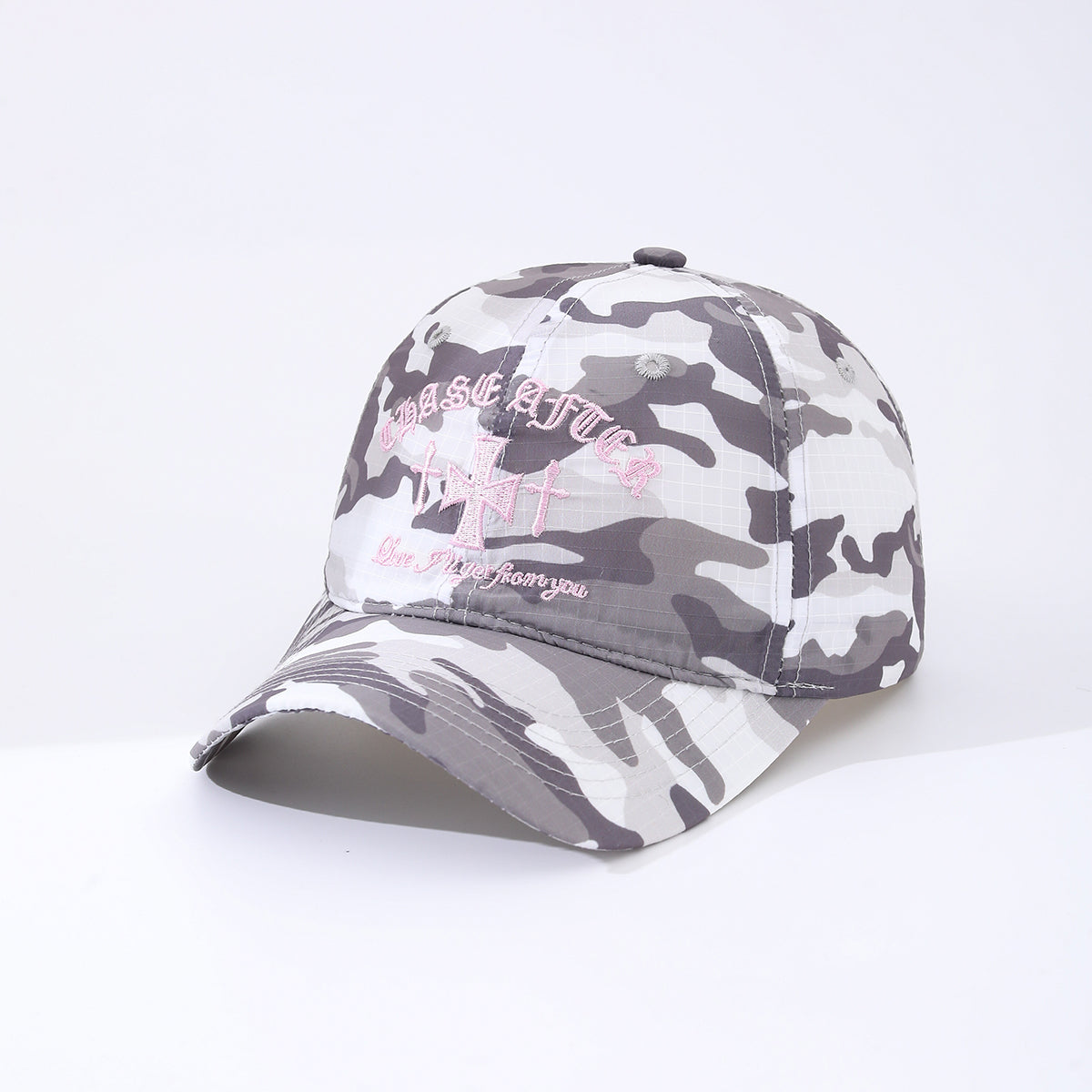 Unisex Color-matched Camouflage Embroidered Cross-shaped Quick-drying Adjustable Classic Fashion Baseball Cap Suitable For Outdoor Jungle Trips And Sports Activities