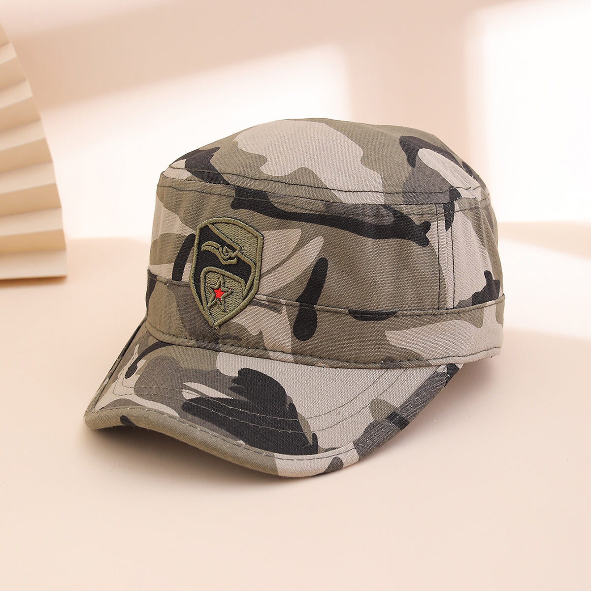 Cross-border Fashion Embroidered Curved Knife Red Star Flat-top Hat Casual Multi-purpose Outdoor Sun Protection Hat