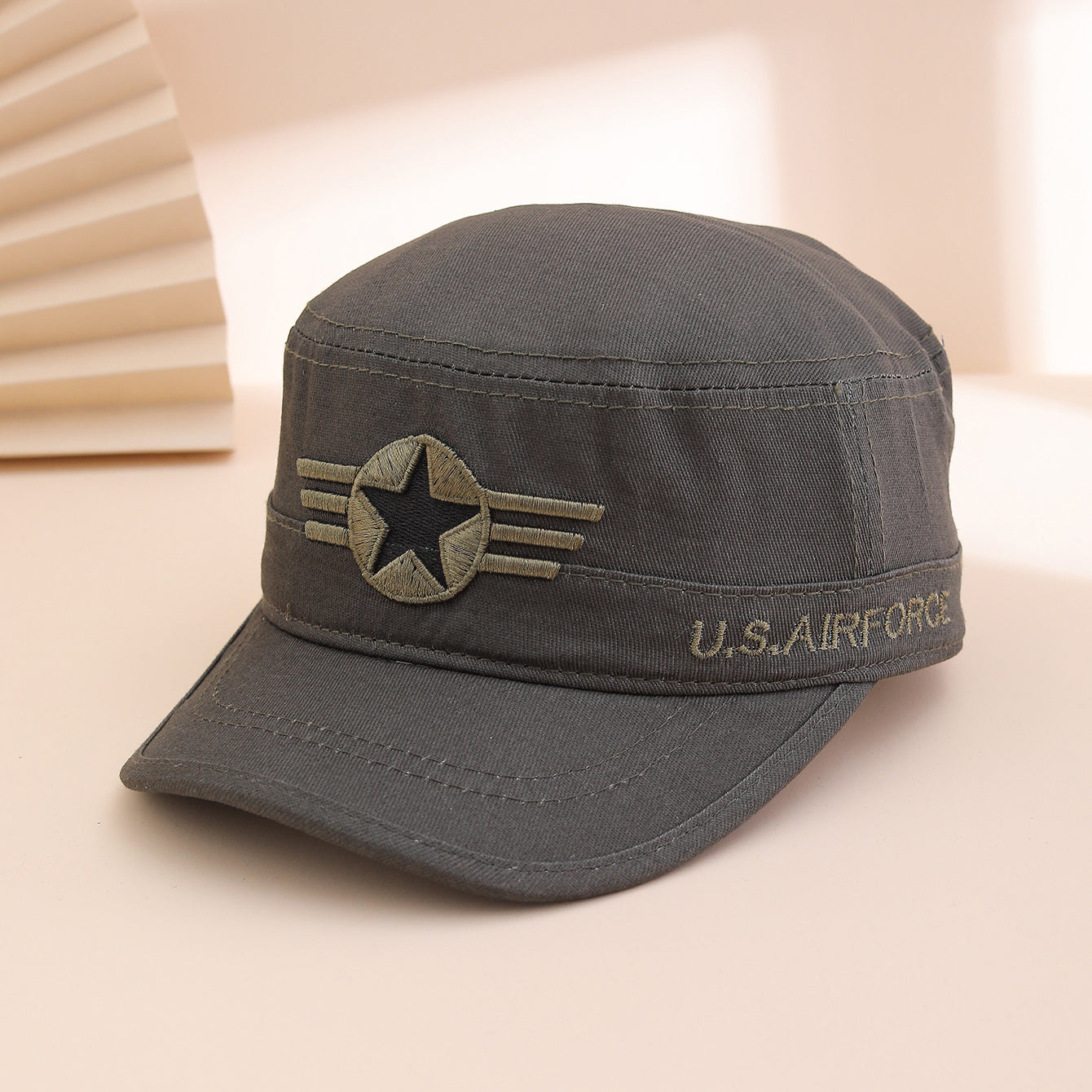 Cross-border New-style Men's Five-star Camouflage Sun-protective Flat-top Hat For Spring And Summer - Trendy Youth Style Sun Hat