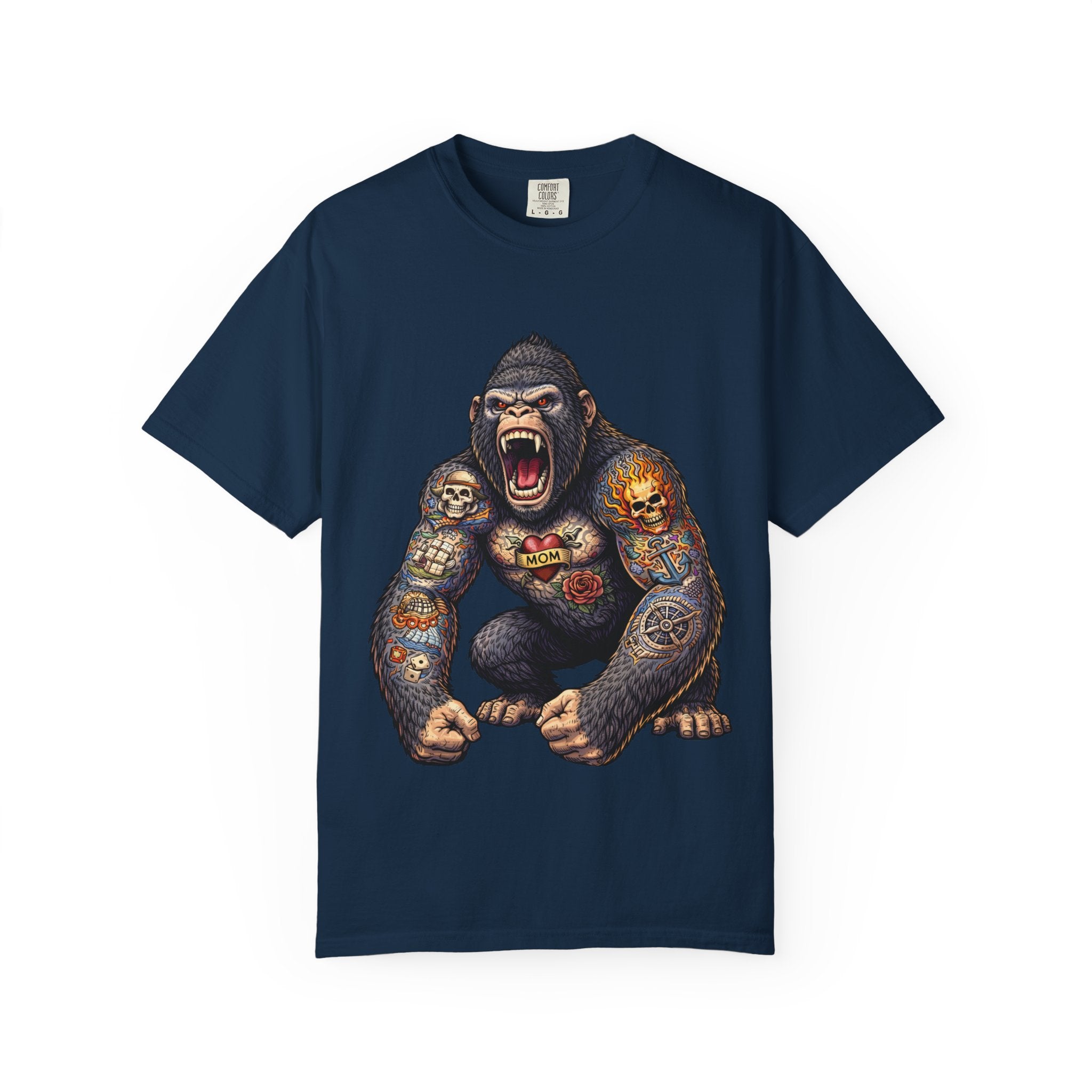 Tattooed Gorilla Roaring T-shirt | BuiltDifferent Mindset Tee-No Excuses