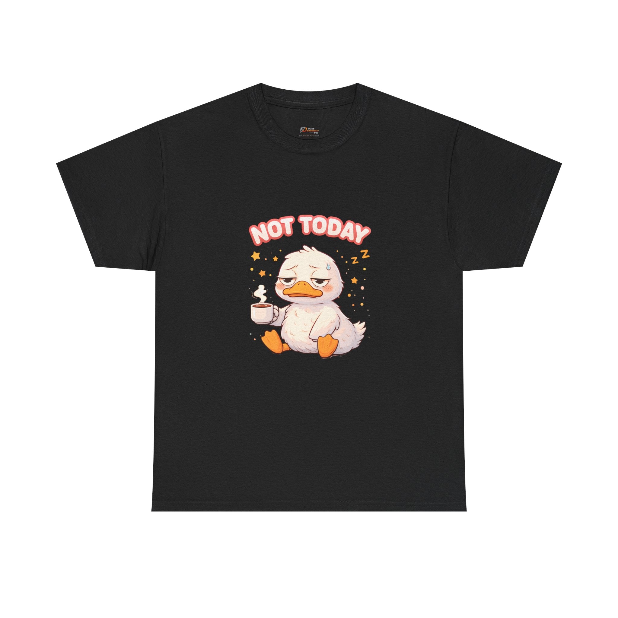 Not Today Duck Tee | Cute Lazy Duck with Coffee Shirt