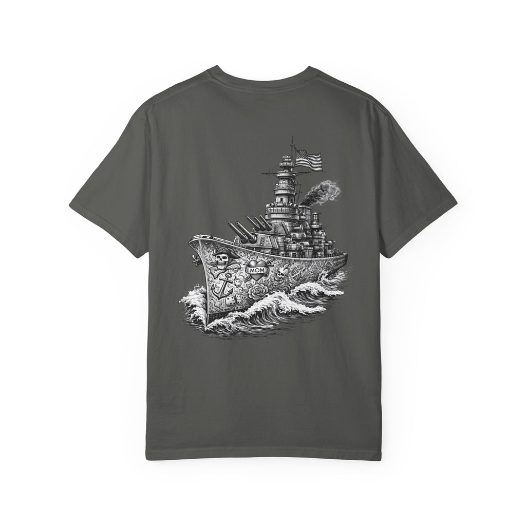 Battleship Illustration T-shirt | BuiltDifferent Mindset Tee-No Excuses