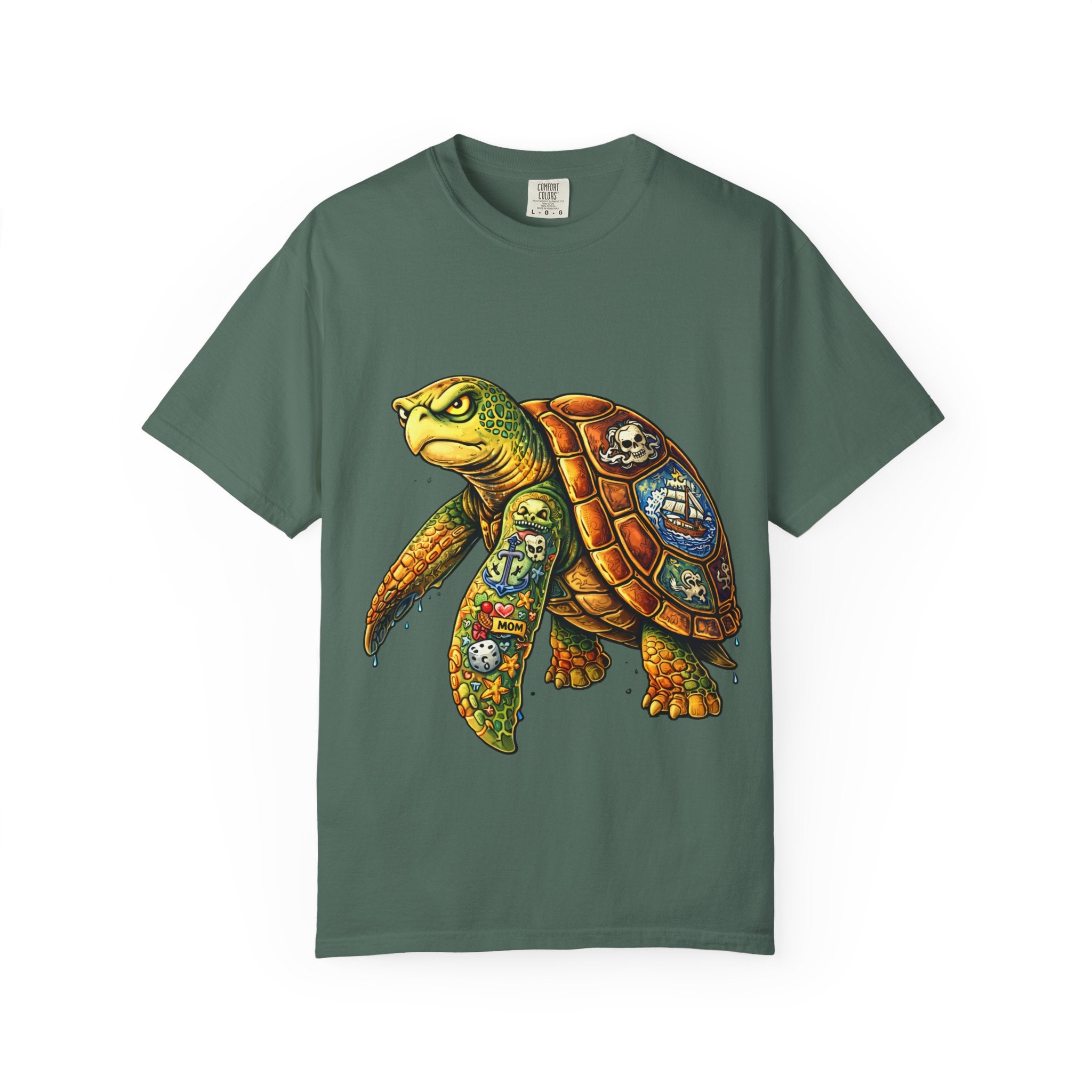 Patchwork Sea Turtle T-shirt | BuiltDifferent Mindset Tee-No Excuses