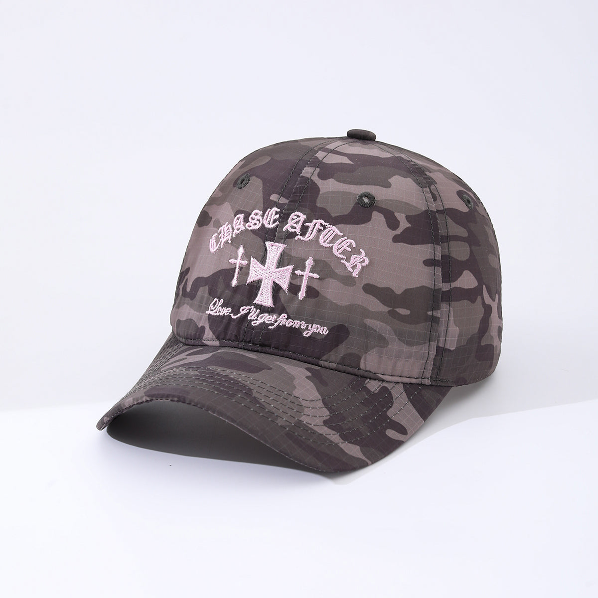 Unisex Color-matched Camouflage Embroidered Cross-shaped Quick-drying Adjustable Classic Fashion Baseball Cap Suitable For Outdoor Jungle Trips And Sports Activities