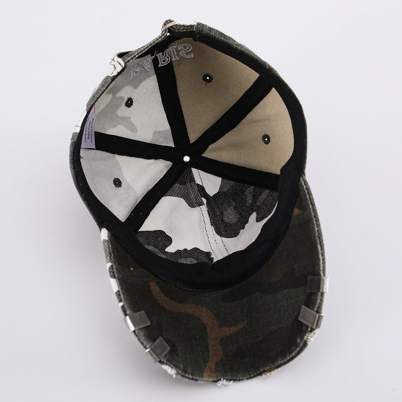 Multi-color Camouflage Embroidered Letters Beveled And Patched Distressed Washed Vintage Trend Baseball Cap Suitable For Street Shopping And Dates