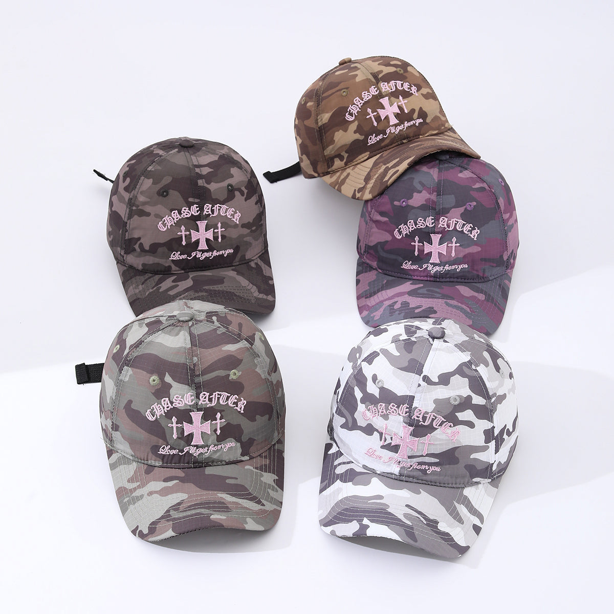 Unisex Color-matched Camouflage Embroidered Cross-shaped Quick-drying Adjustable Classic Fashion Baseball Cap Suitable For Outdoor Jungle Trips And Sports Activities